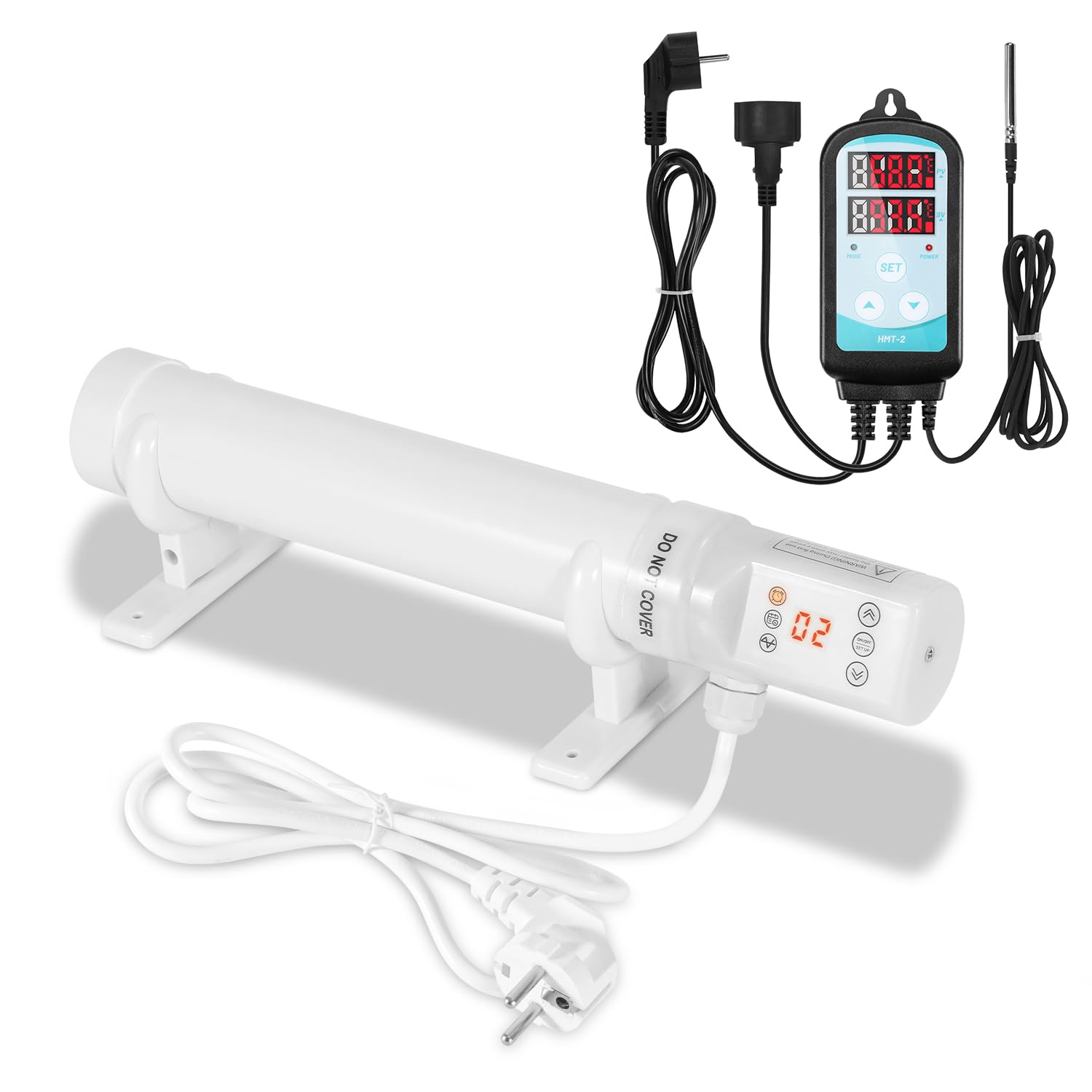 Eulenke Broeikasverwarming, 55 W, elektrische verwarming voor kassen, vorstbewaking, broeikas met thermostaat, verwarmingsbereik 3 m², IP44, broeikasverwarmingen voor broeikas, tuin, wijnkelder