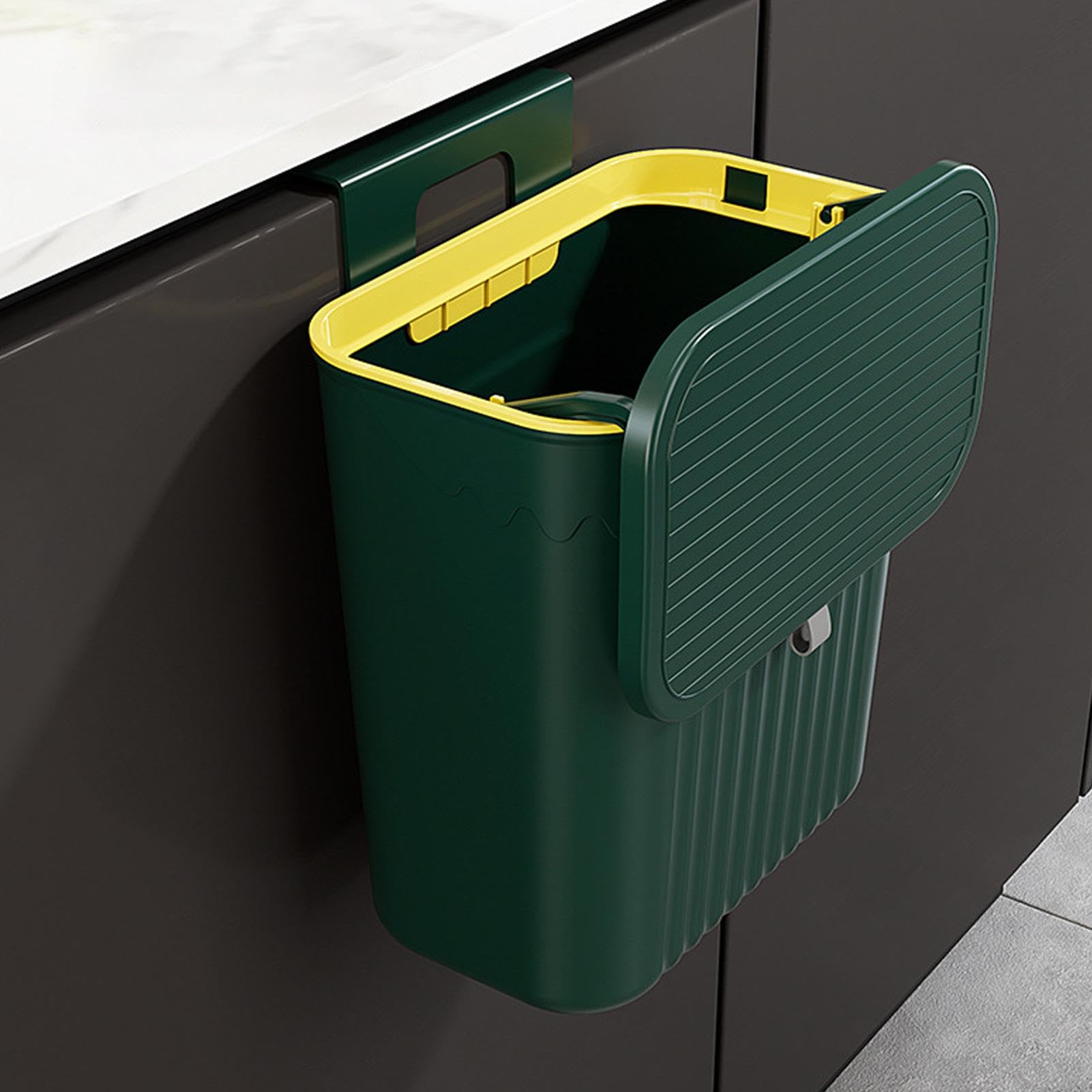 Pattumiera sospesa da cucina con coperchio, pattumiera da parete cucina | pattumiera da campeggio per auto, sospesa la pattumiera da cucina pieghevole da cucina, per porte di armadi, bagno, 27 x 13 x