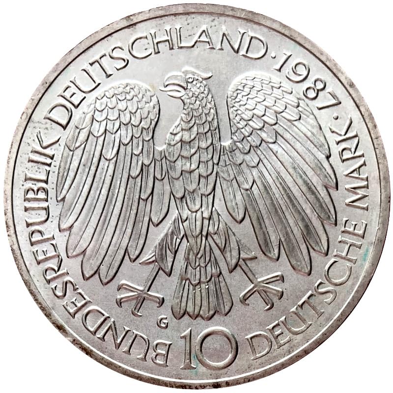 1987 G 10 Mark West German Silver Coin. Celebrating Treaty of Rome Founding Document Of European Union (EU). 10 Deutsche Mark, Monetized And Guaranteed By The German Government. Graded By Seller Circulated condition