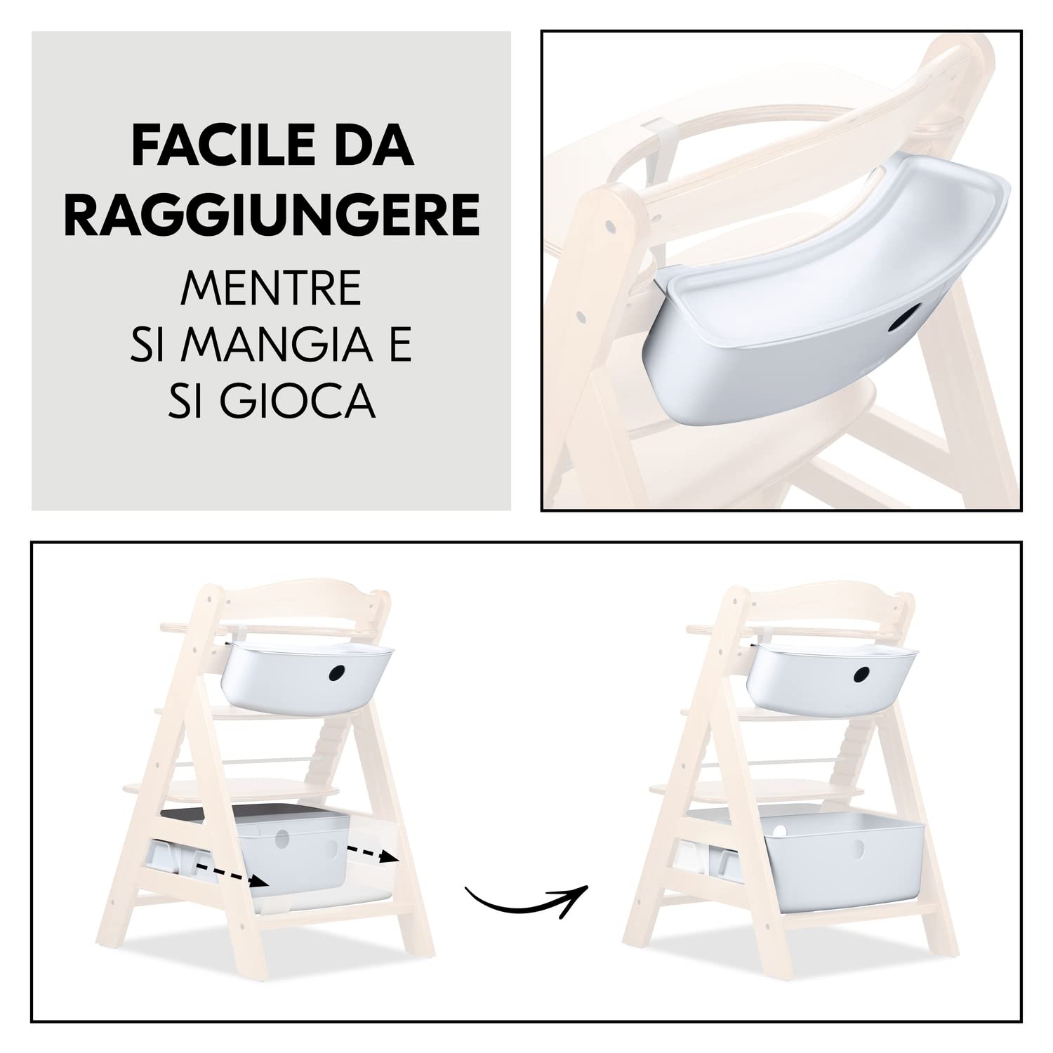 hauck Set Organizer per Seggiolone Alpha+ e Beta+, Alpha Box Set Bianco