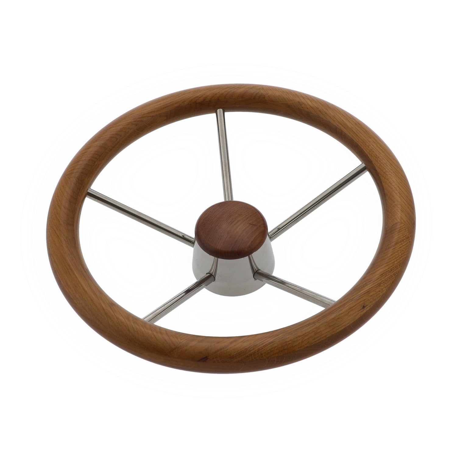 Steuerrad Bootslenkrad Lenkrad, 355 mm, 5 Speichen, Edelstahl/Teak