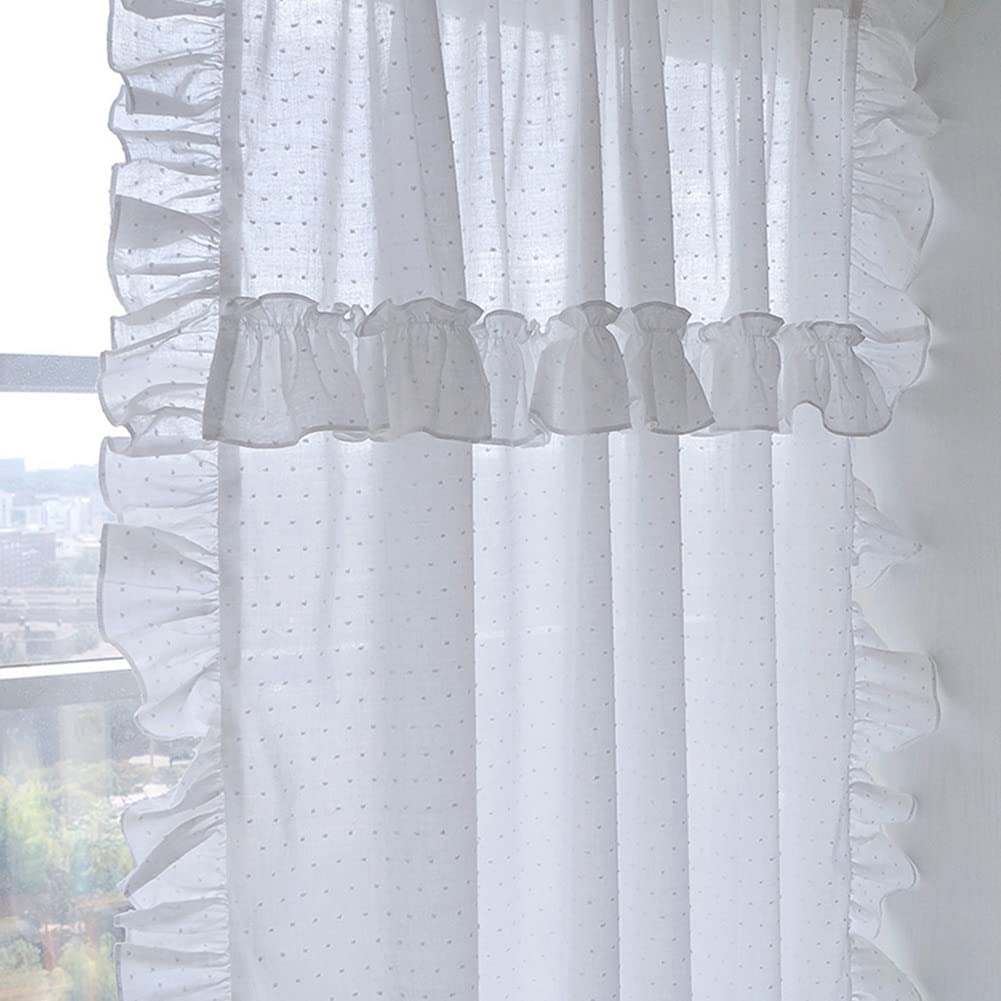 Cantonnière de Rideau à Volants pour fenêtres, cantonnières de fenêtre à Texture de Dentelle Moderne pour Salon, Chambre, Salle de Bain, Rideaux à Panneaux, 1 Panneau (Size : WxH 170x270cm/67x106in)