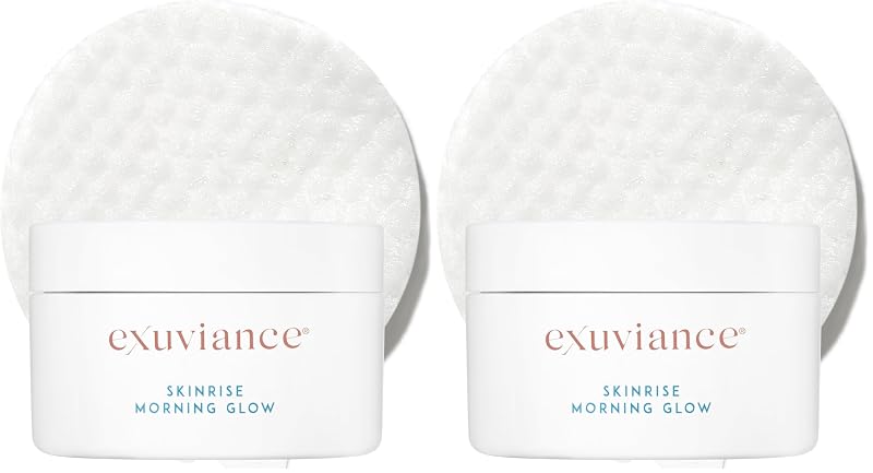 exuviance SkinRise Morning Glow Pads faciais com PHA/Bionics, chá verde e extrato de pepino, 60 unidades