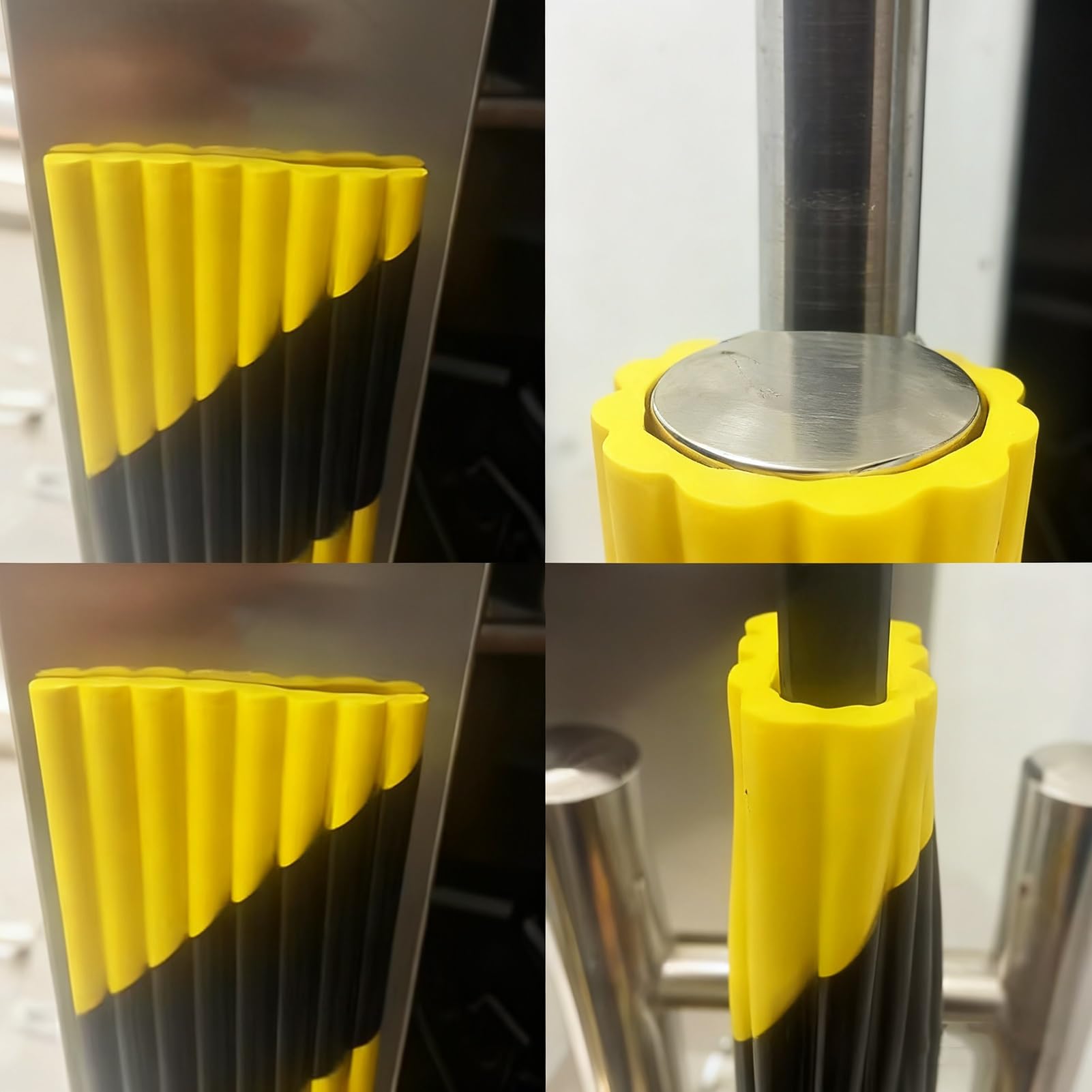 Protector de esquina de espuma industrial, 5 m, autoadhesivo, de alta visibilidad, color negro y amarillo, protector de borde de seguridad para almacenes y fábricas (1 unidad)