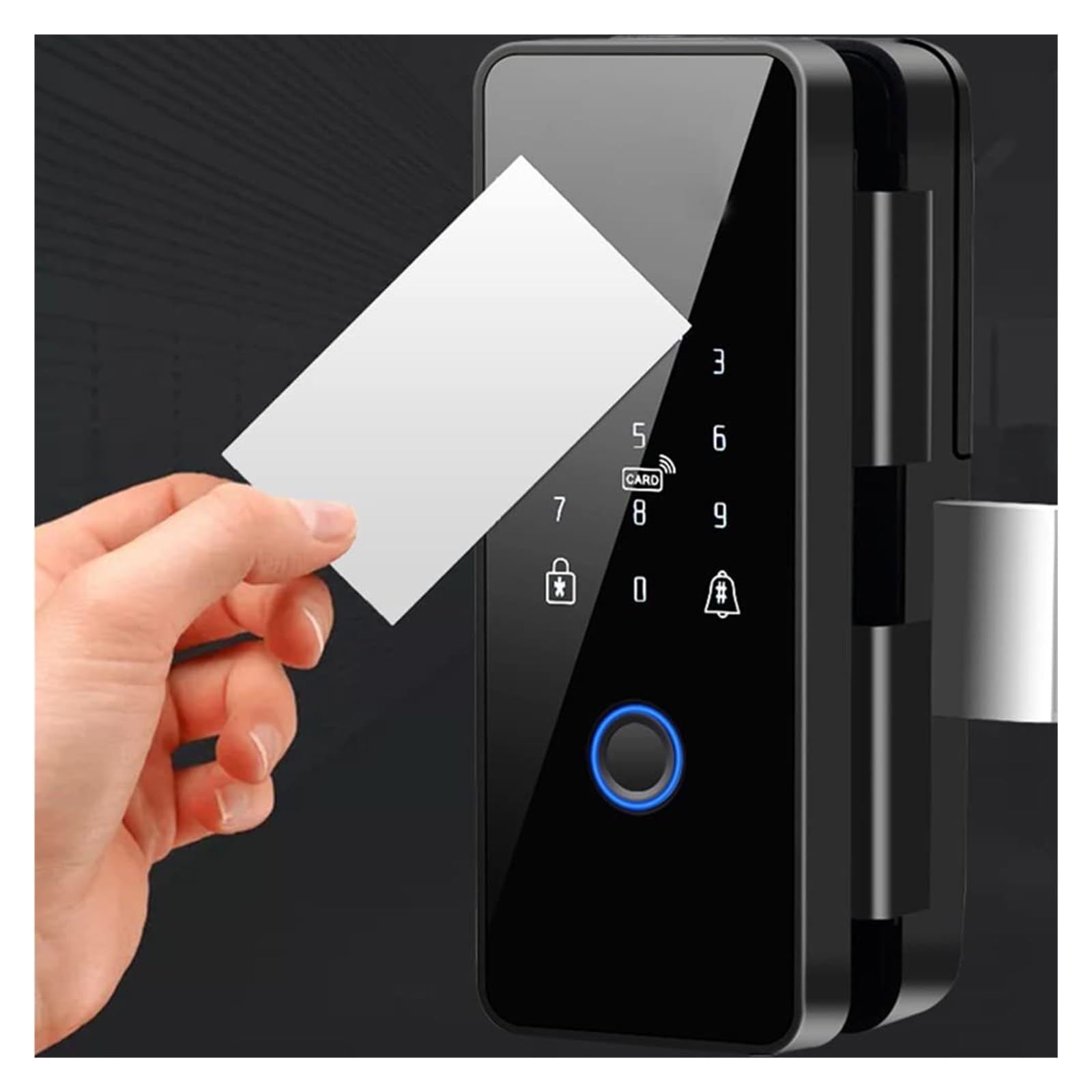 Serrure connectée Serrure de porte intelligente coulissante, serrure électronique sans clé, serrure de porte en verre à empreintes digitales, idéale for le bureau et la maison