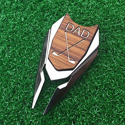 The Quintessential Hostess DAD Engraved Golf Gift Divot Tool and Ball Marker in Teak Wood - Dad Personalized Gift, Dad, Gift for Dad, Dad Birthday Gift