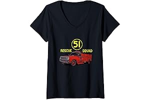 Women's Vintage Truck Side 51 Emergency Squad V-Neck T-Shirt