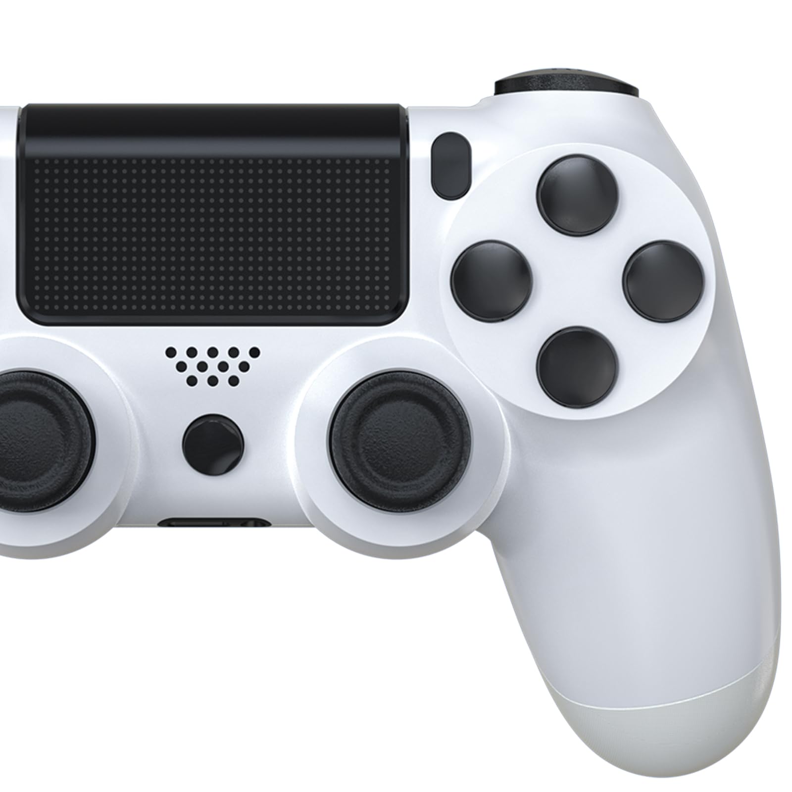 YCCTEAM Manette Sans Fil Compatible P-4 SAlim Pro PC, Manette P-4 avec Pavé Tactile Double Vibration Contrôle Mouvement Fonction Audio (Blanc)