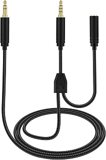 チャットリンクケーブル コンピューター 3.5mmメスから2つのデュアル3.5mmオス、チャットリンクケーブル インライン接続 Elgato HD60、HD60S、HD60Pro、Nintendo Switch、Xbox One、PS4、PS5に対応