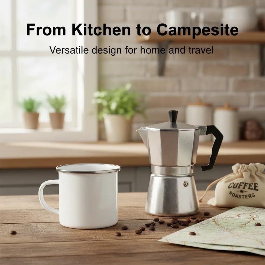 4 Pcs Sublimation Blank Enamel Mug with Silver Rim Camping Travel Coffee Metal Mug 12 oz Can be used as a gift for Christmas Thanksgiving Mother's Day Father's Day - Image 5