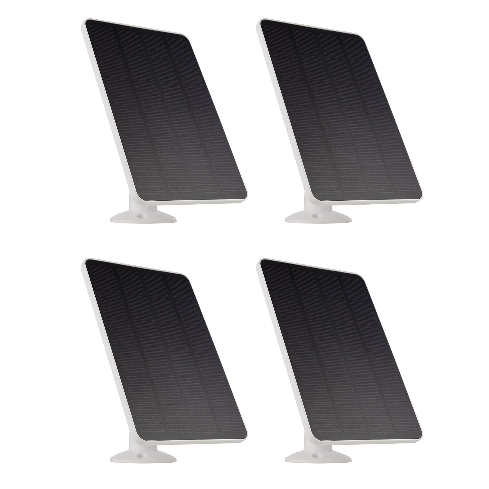 AMONIDA Lot de 4 Chargeurs de Panneau Solaire Haute efficacité 5 W pour Caméra de sécurité Arlo Pro 6 XL, Panneau D'alimentation Extérieur Résistant aux Intempéries IP65, adapté pour la Surveillance à