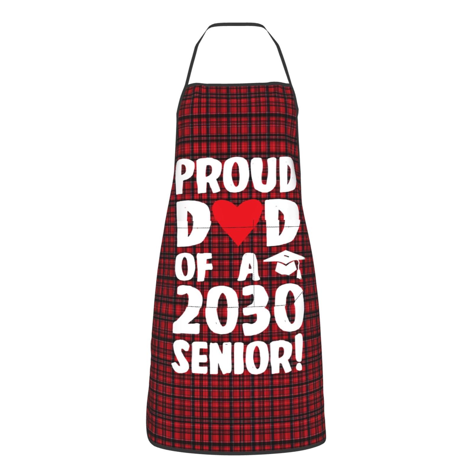 nopicsn Proud Dad of a 2030 Senior Class of 2030 Apron for cooking with Pockets Women Men Kitchen Chef Funny Aprons