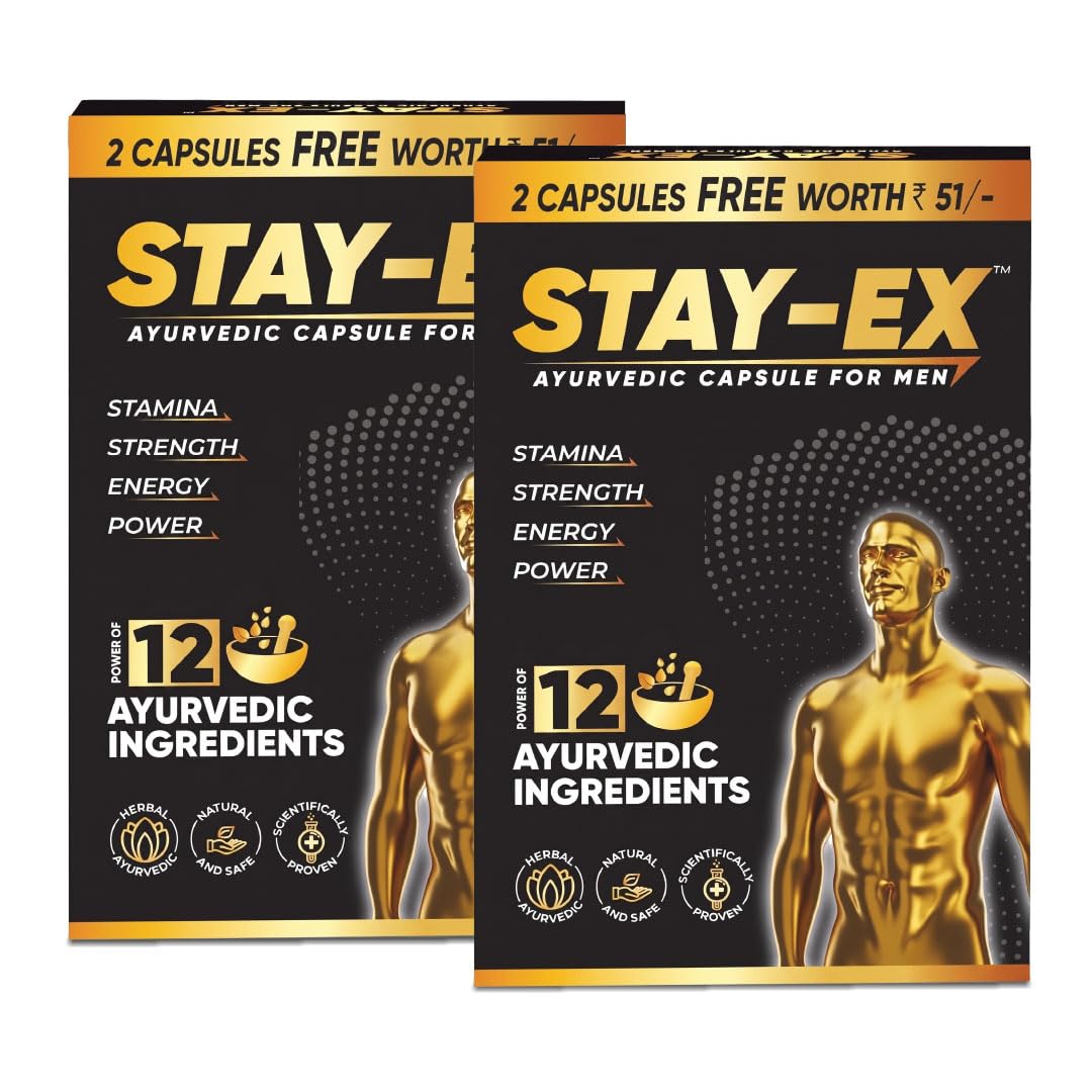Stay EX Ayurvedic Capsules for Men x3 | 36 Capsules | Natural Shilajit, Ashwagandha, Safed Musli & Gokshura | Stamina, Strength, Energy & Power | Proprietary Formulation — Amazon image 10