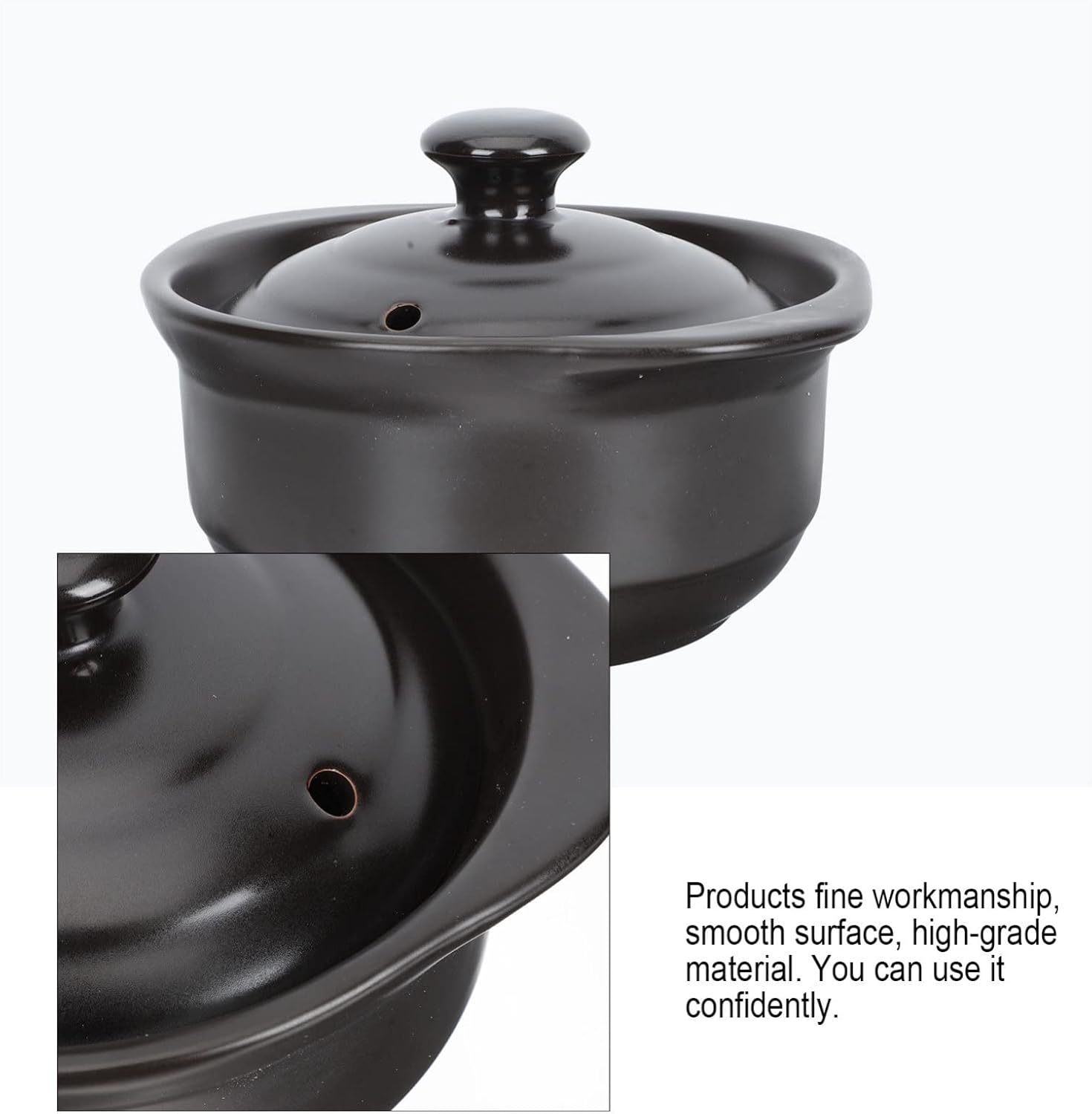 1pc Ceramic Stew Pot - Casserole for Braised Chicken Soup Capacity for Asian Cooking Smooth Non-stick Interior for Home Use