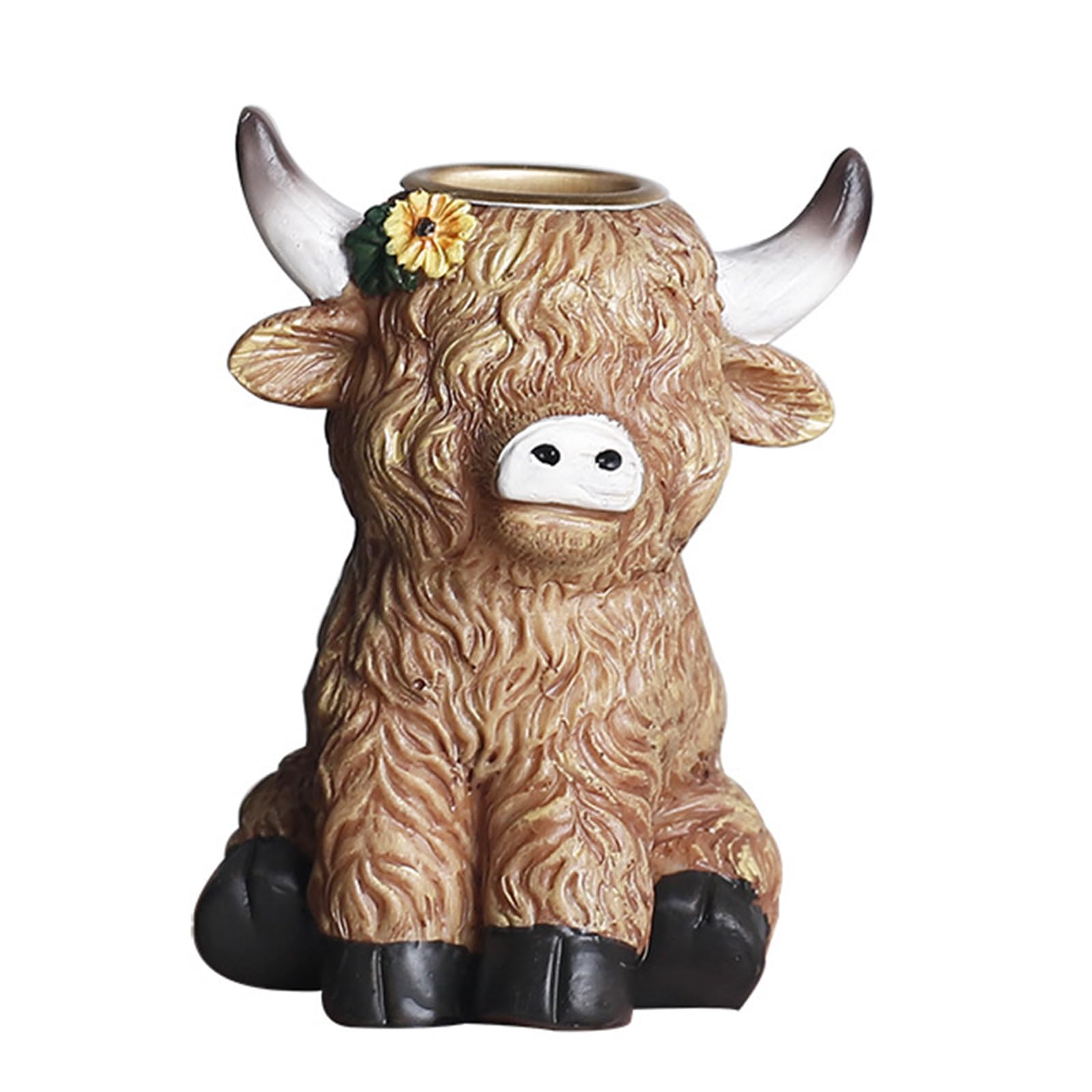 LUCKGONI Elegant Resin High Cow Statue Taper Candle Holders For Home Party centerpieces Decors Perfect For Festivals And