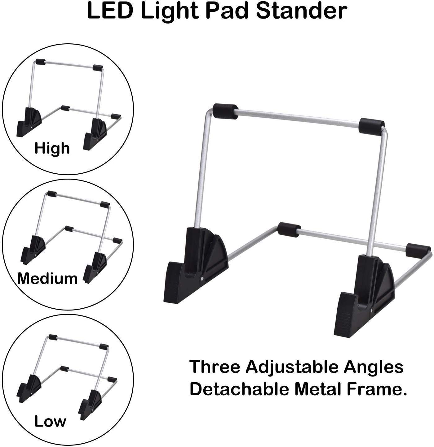 A4 LED Light Pad with USB Cable, USB Wall Charger, Stand Holder, Polyester Felt Hand Held Case Bag and Black Pad Clip for DIY Art Craft Diamond Painting Sketching, Perfect Christmas Gift