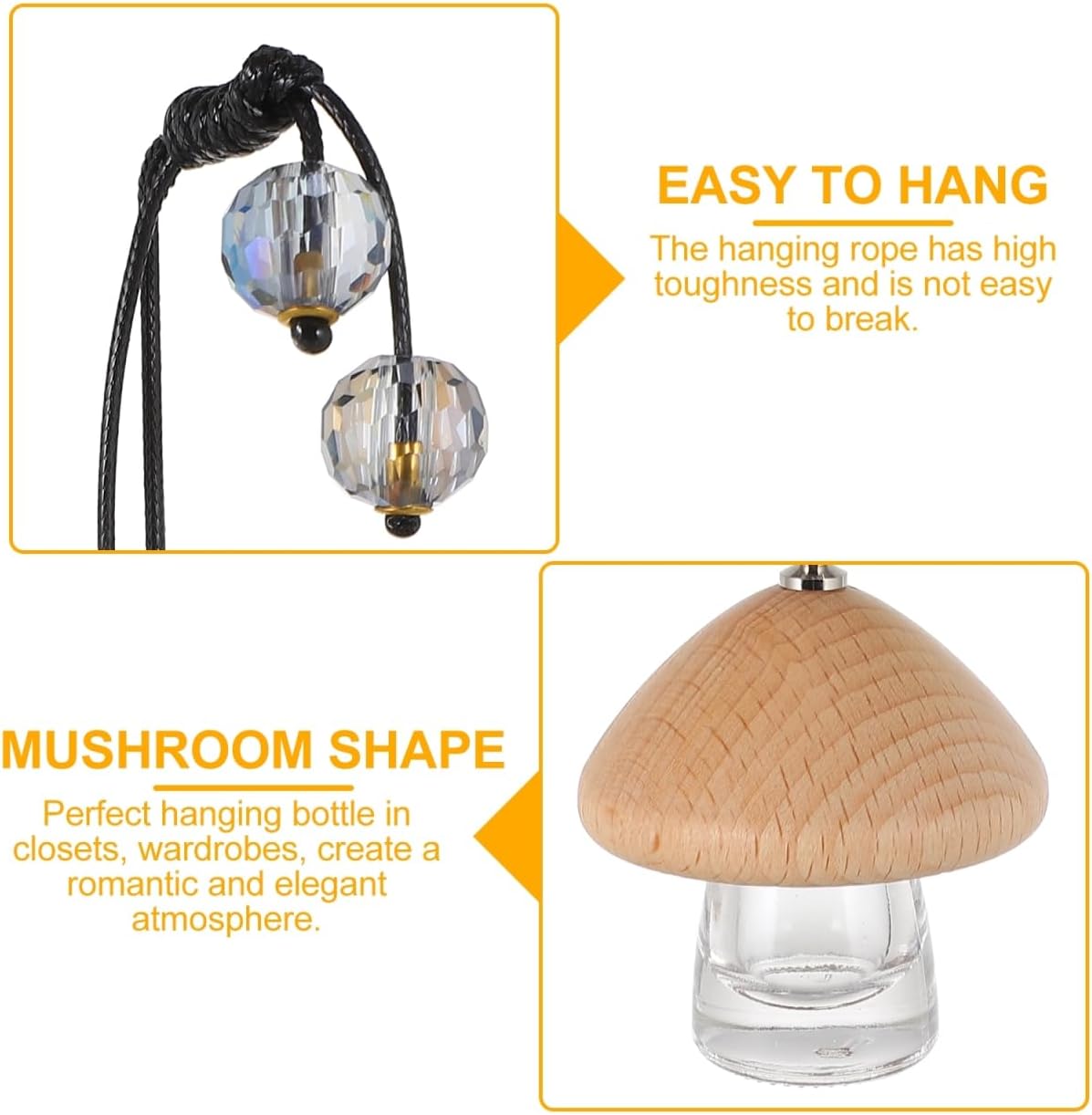 5ML Car Hanging Perfume Bottle Mushroom Cap Air Freshener Pendant for Auto Interior Aromatherapy Diffuser Suitable for Vehicles