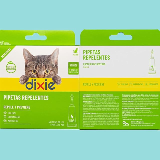 Foto 6 de 7 de DIXIE - Pipetas Repelentes Gatos - 4 uds x 1 ml - Pipetas Repelentes - 4 Meses de Protección