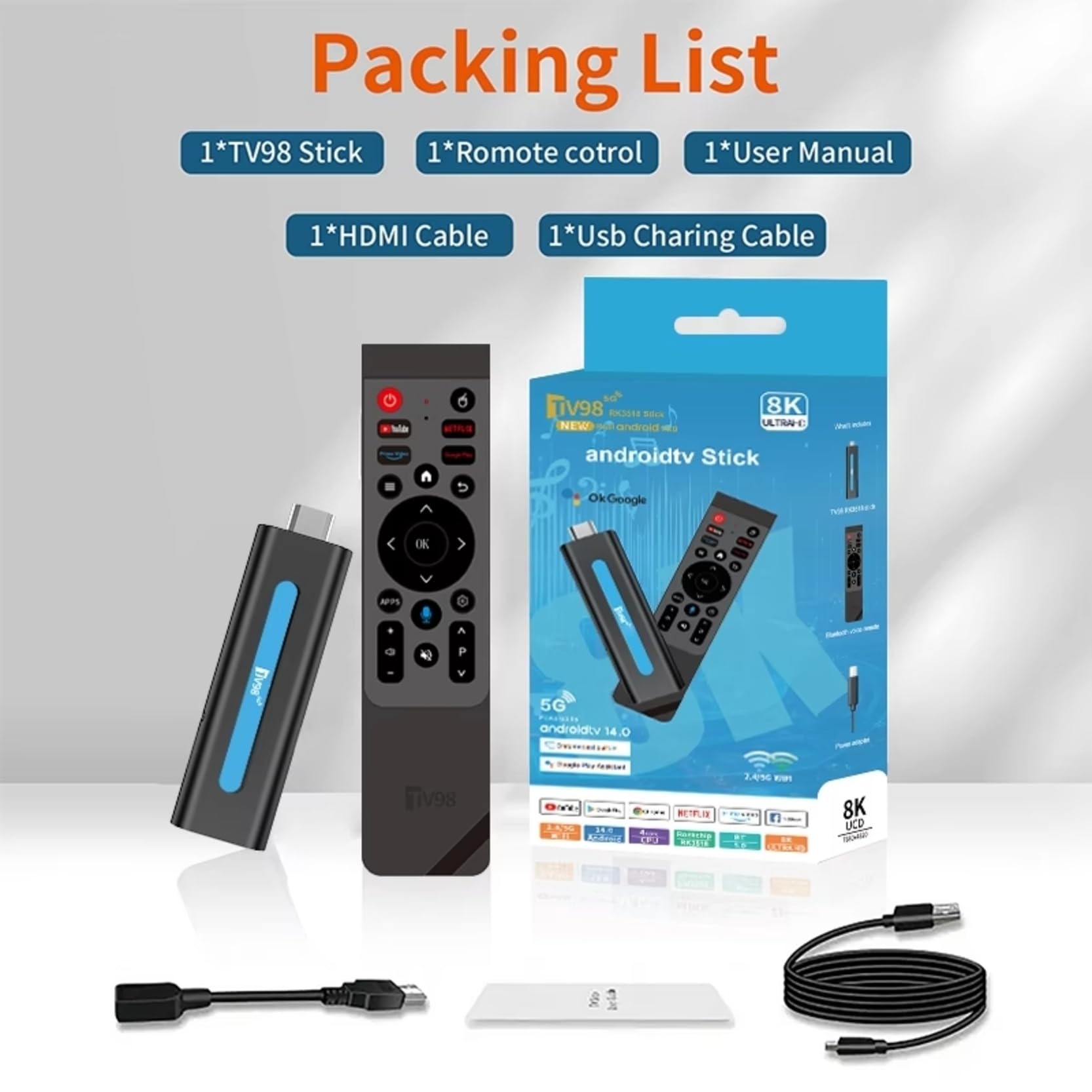Android TV Stick 4K Ultra HD | Smart TV HDMI WiFi Dual Band 2.4/5GHz Bluetooth 5.0 | Control por Voz | Compatible con Apps de Streaming. — view 4