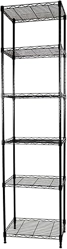 Estantería de alambre de 6 niveles con estantes ajustables, unidad de almacenamiento de metal para lavandería, baño, cocina, despensa, organización