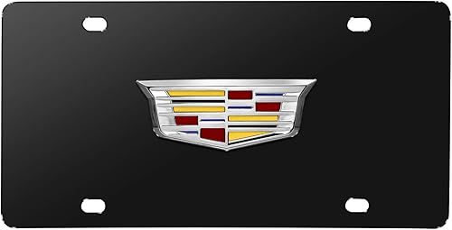 Hecho para Cadillac Crest nuevo logotipo de metal 3D placa de acero inoxidable negro disponible en Yaxa Venezuela