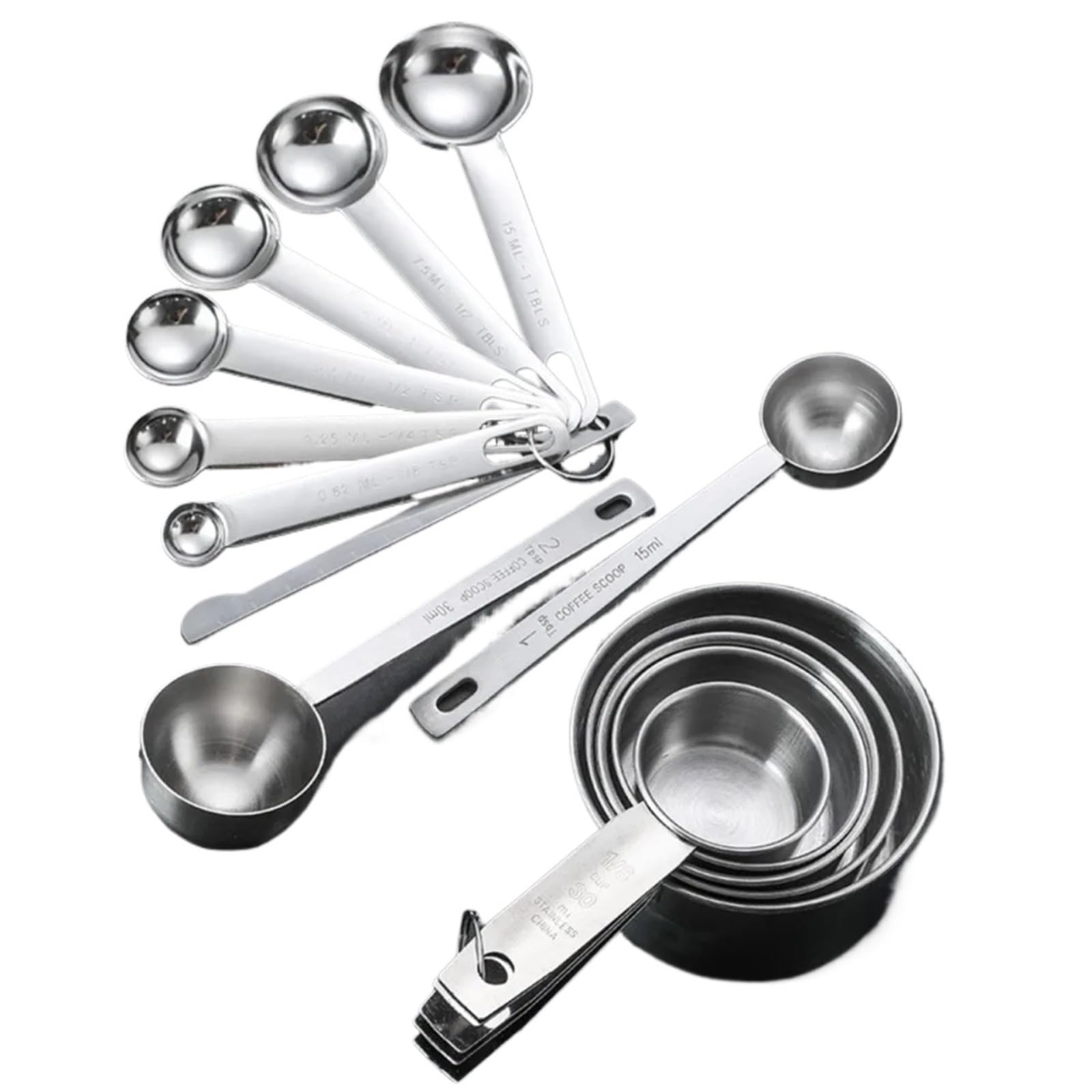 Juego de cucharas medidoras acero inoxidable 8 piezas