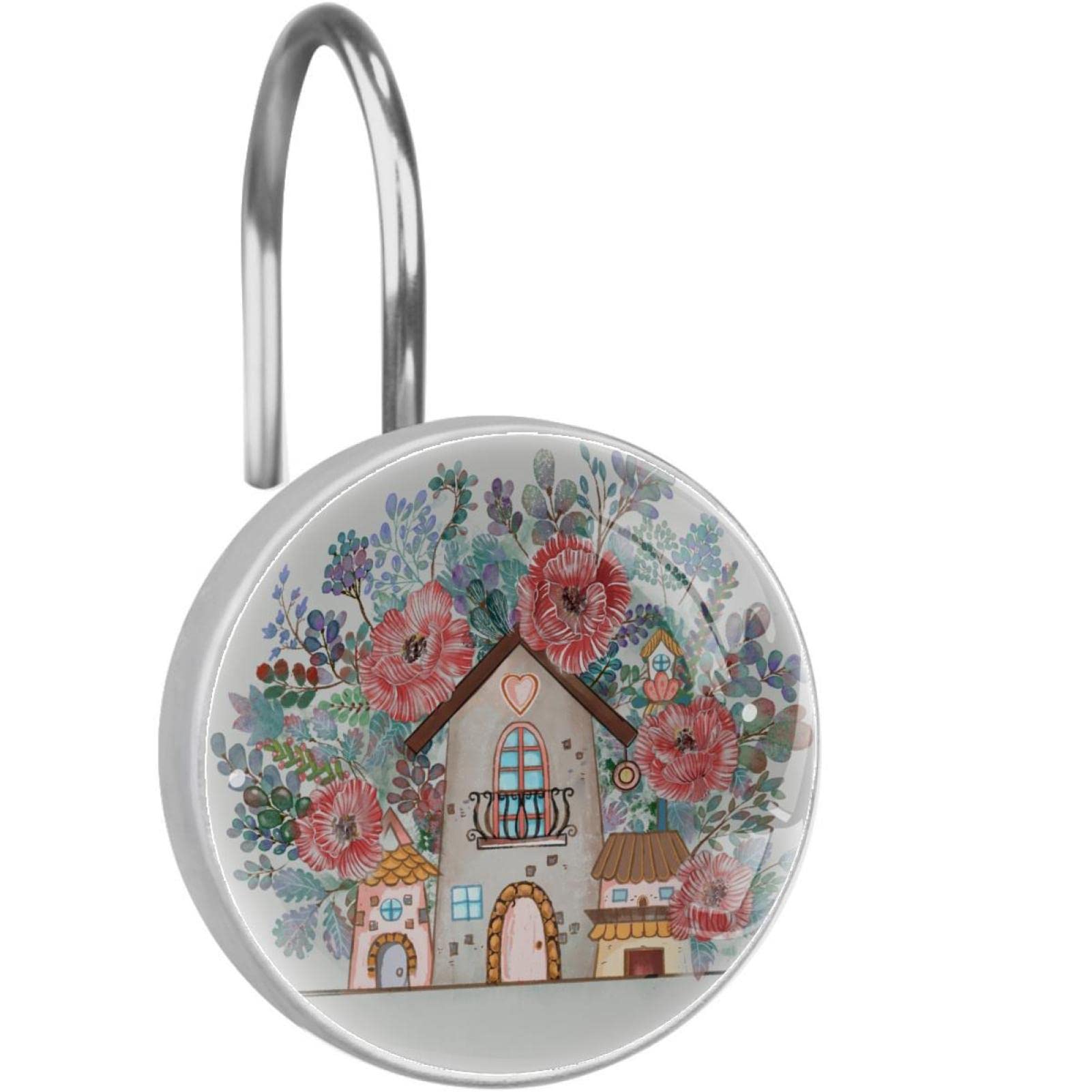Crochets rideau de douche acier inoxydable anneaux de suspension salle de bain