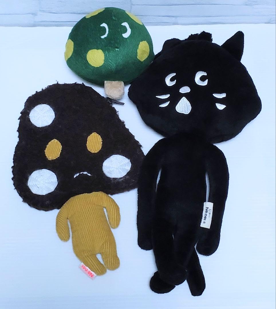 Amazon.co.jp: ネネット にゃーきのこ ポーチ ブローチ3点セット 猫