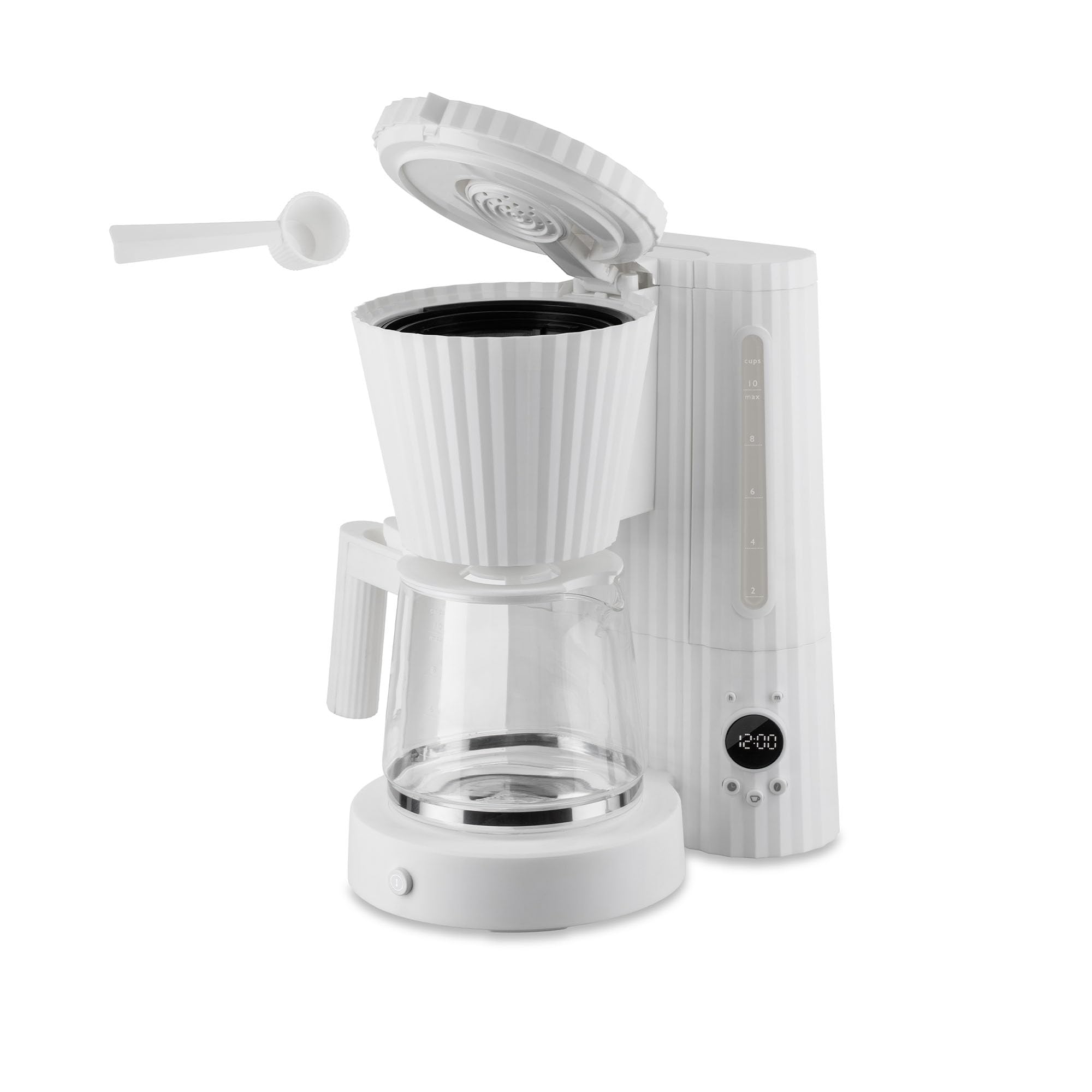 Alessi Plissé MDL14 B - Macchina per Caffè Filtrato di Design, Funzione di Avvio Automatico, in Resina Termoplastica, Spina Europea 1100 W, 150 cl, Nero