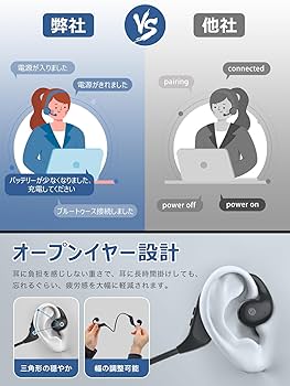 Amazon.co.jp: 新規発売 F.G.S 空気伝導イヤホン Bluetooth 5.3