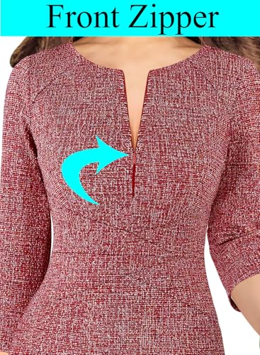 Image of VFSHOW Womens Slim Zipper Up Work Business Office Party Bodycon Pencil Sheath Dress