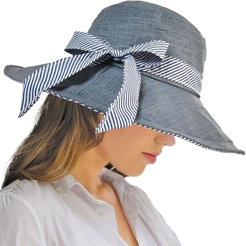 SOMALER Sombreros de sol para mujer, de ala ancha enrollable, sombrero de playa de verano, plegable, sombrero de algodón flexible