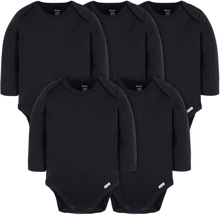 Gerber - Juego de 5 bodis, negro, de 24 meses