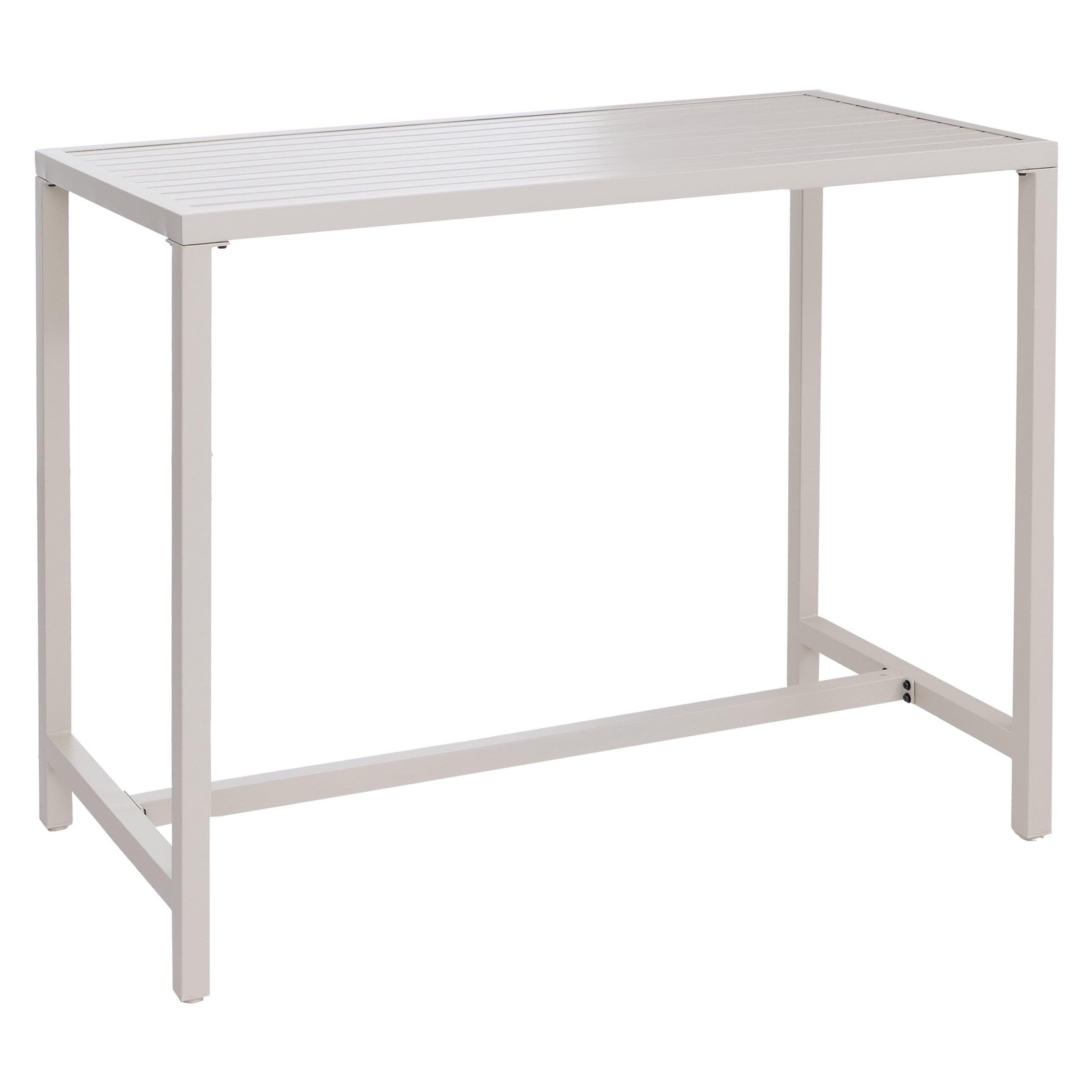 Mendler Stehtisch HWC-P91, Gartentisch Bartisch Tisch, Outdoor Metall 105x130x65cm - Creme