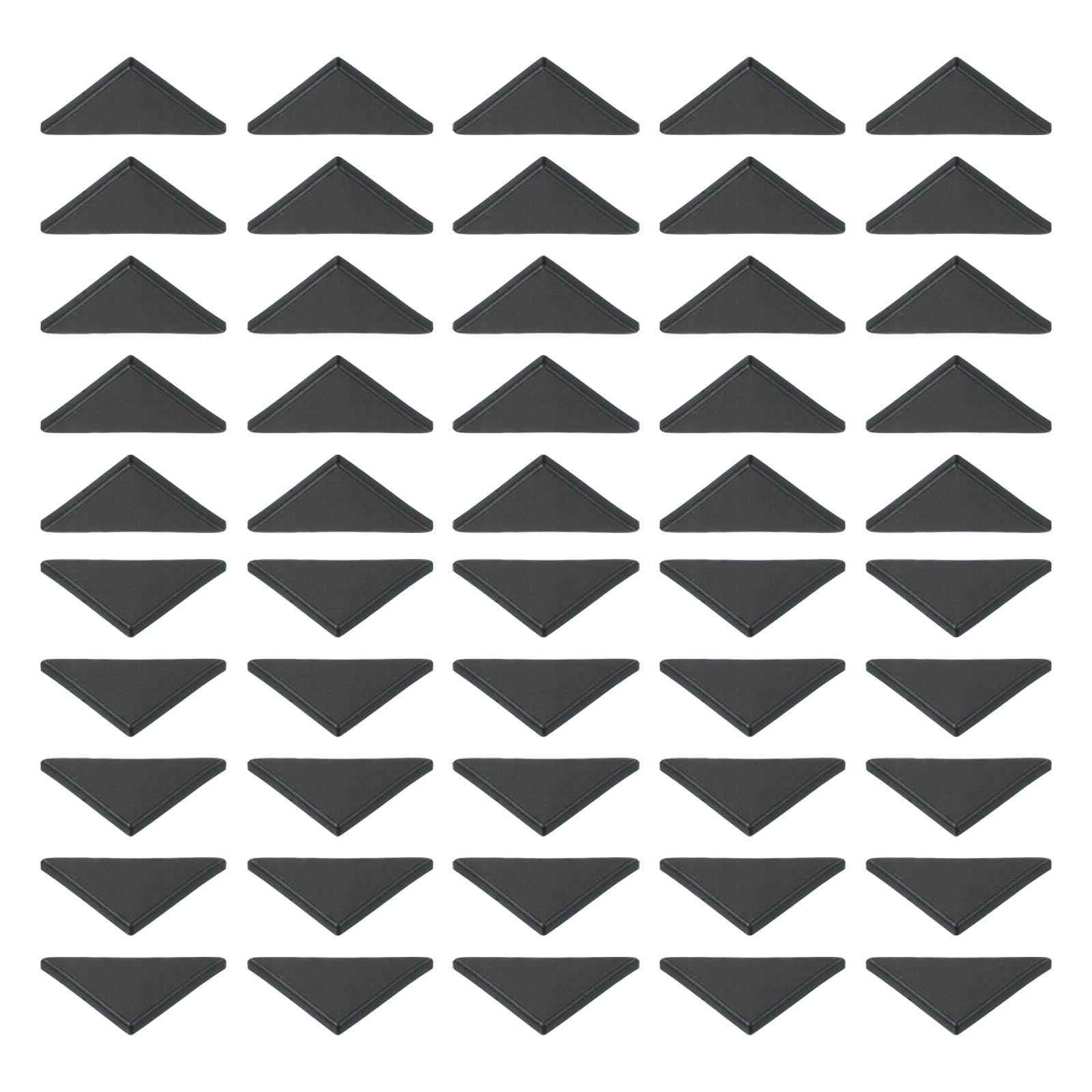 PATIKIL 35 x 35 x 3mm Corner Protectors, 50pcs Shape Triple-cornered Glass Table Corner Covers for Glass Metal Sheets Mirror Ceramic Tile Black