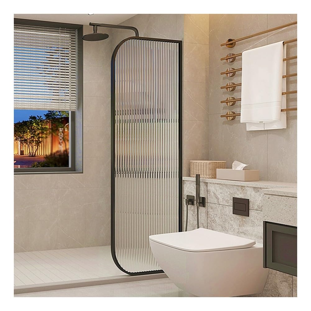Kabina prysznicowa Walk In Wet Room Frezowana, Ścianka działowa do kabiny prysznicowej, Drzwi jednopanelowe do salonu do domowego biura, Łatwe czyszczenie szkła,Black-60x120cm