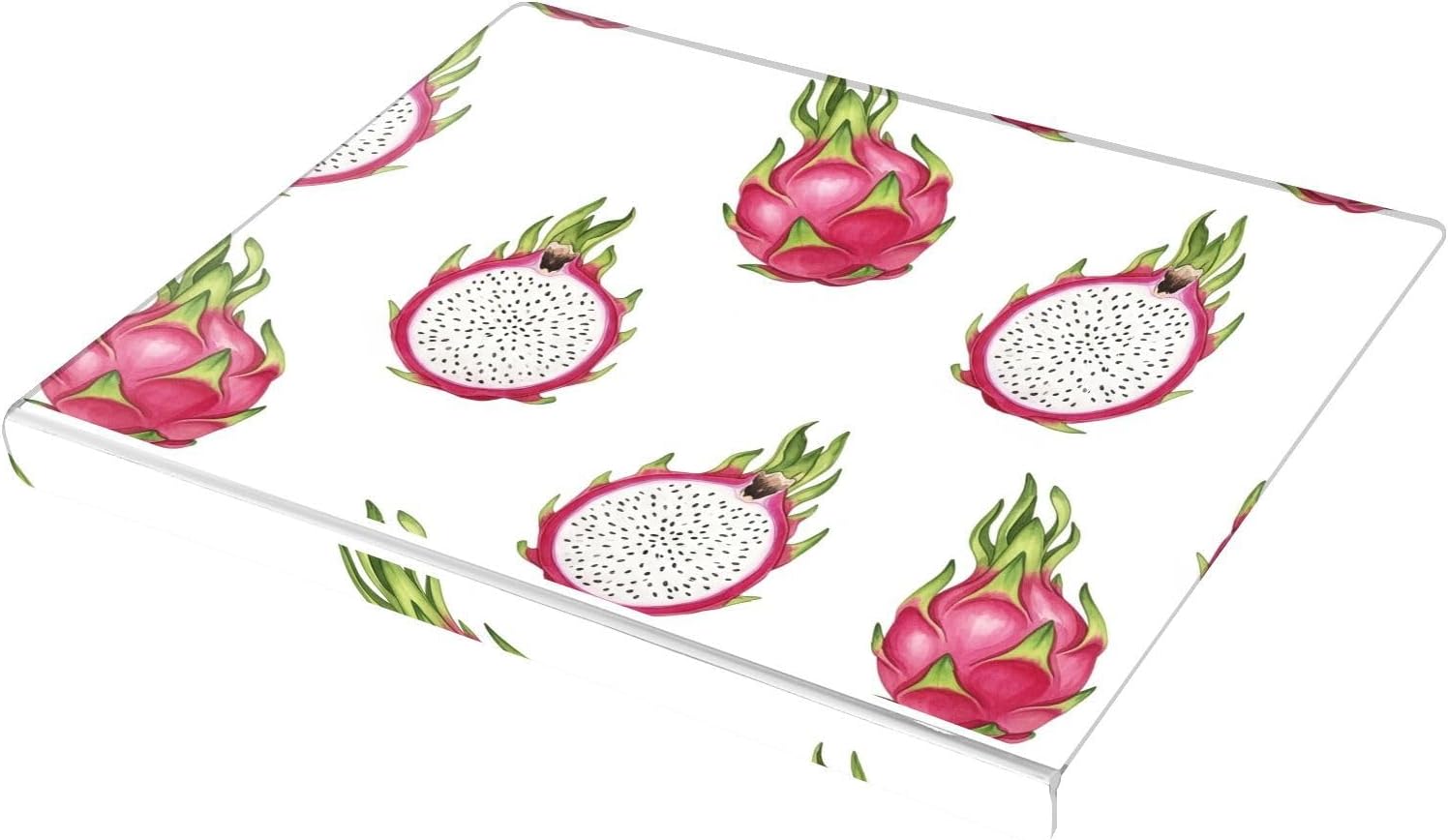 White Dragonfruit Fruit Pattern Cutting Board for Kitchen Acrylic Cutting Board with Counter Lip Non-Slip Chopping Boards for Meat Fruit Vegetables Countertop Protector, 16.5" x 13.4"