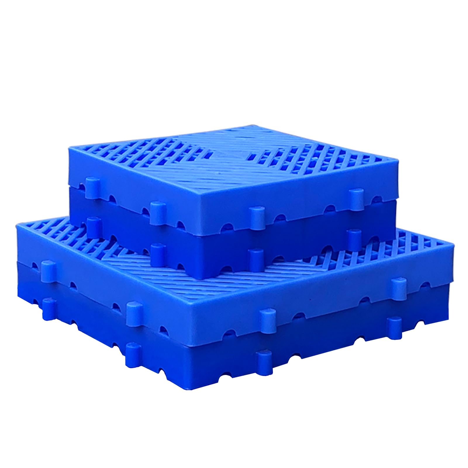 Niebieska, oddychająca paleta z tworzywa sztucznego, wodoodporna podkładka do przechowywania, lekka taca podłogowa, 4 szt. siatki z tworzywa sztucznego HDPE, stojaki na artykuły do piwnicy