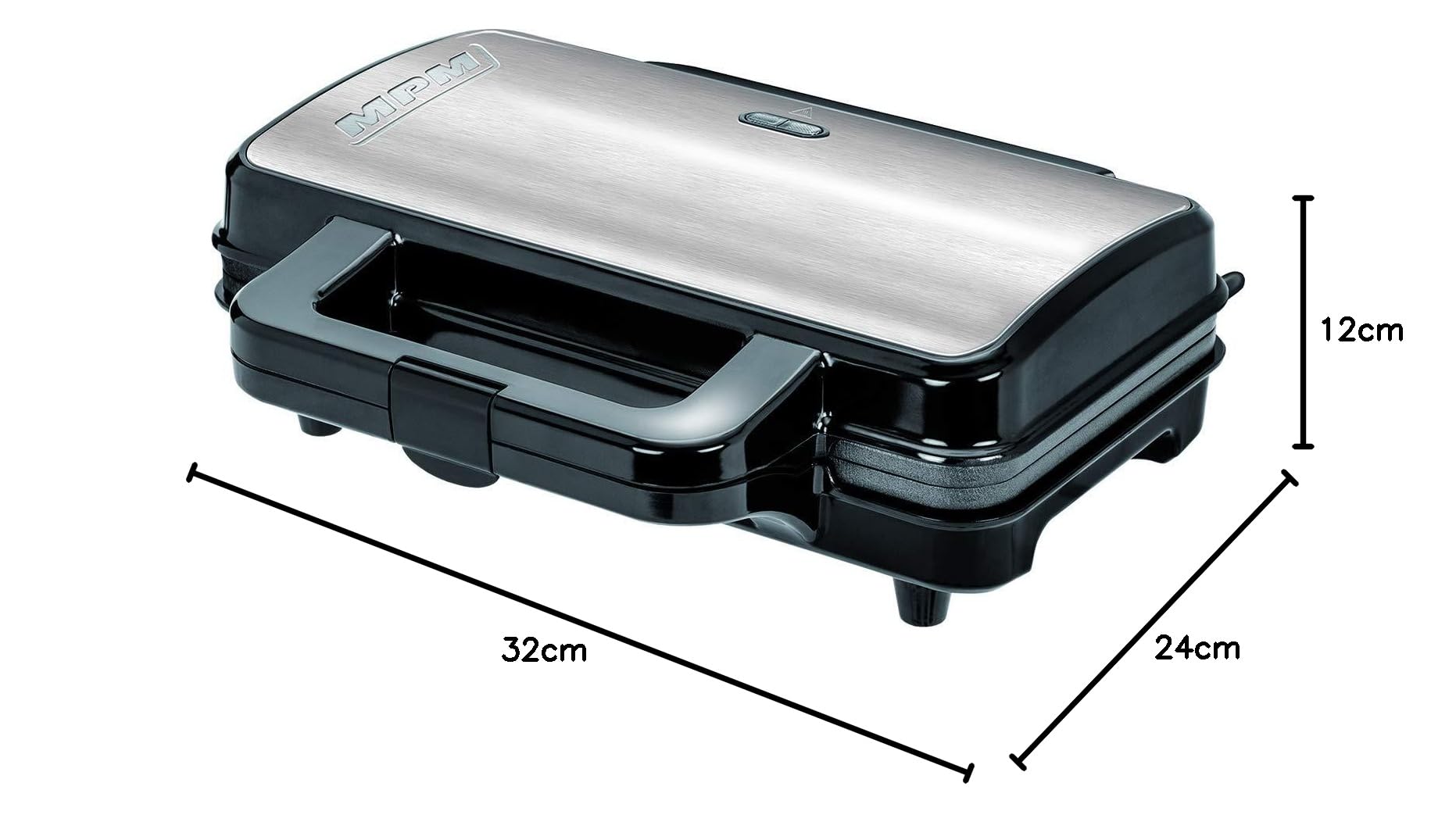 MPM MGO-20M Gofrera Profesional para 2 gofres Belgas gruesos, placas antiadherente, temperatura automática, carcasa acero inox, 1000W