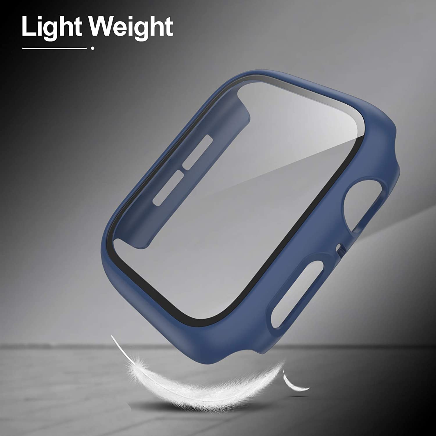 Confezione da 6 custodie per Apple Watch Series 7 45 mm con vetro temperato, Hard PC HD Full Cover protettiva iwatch S7.