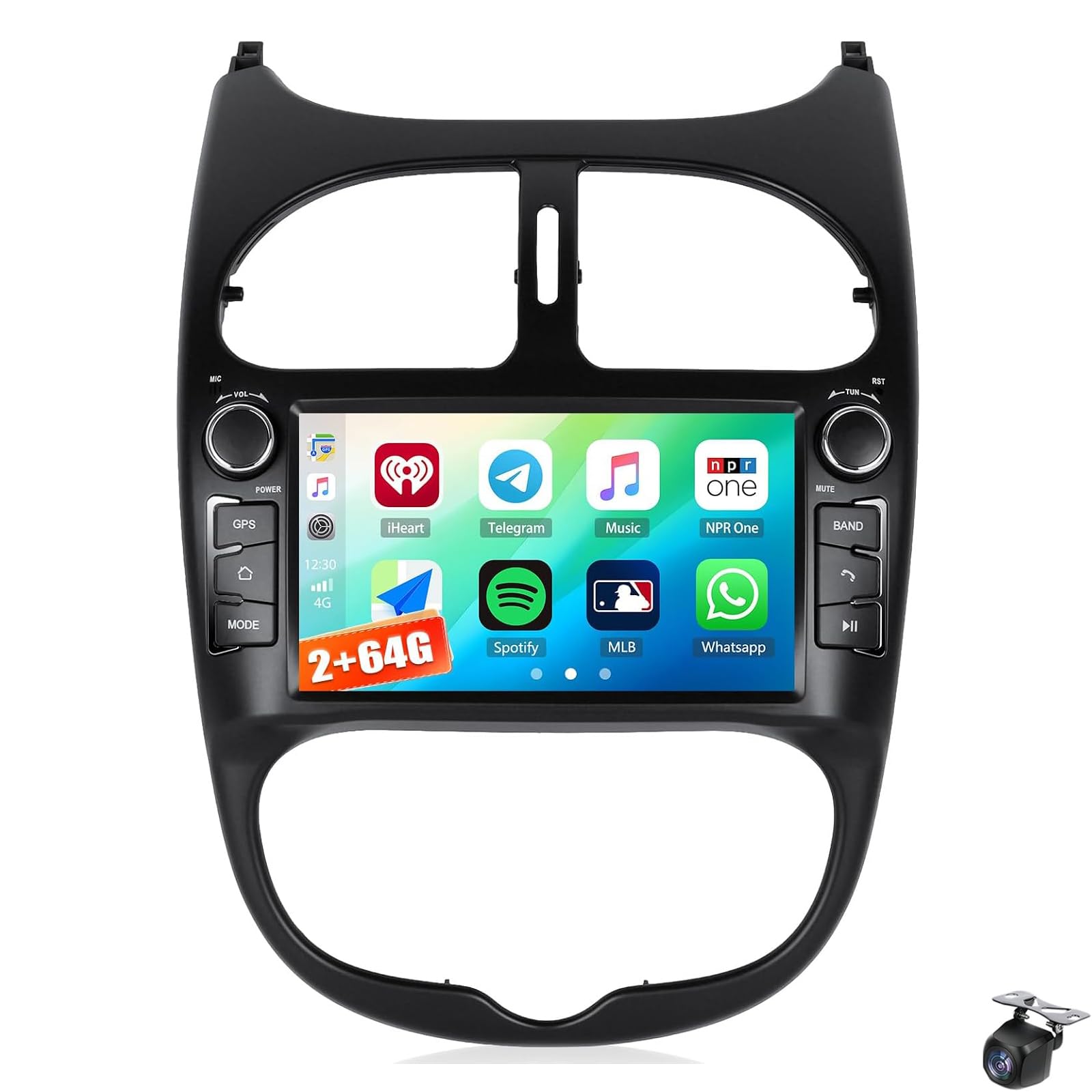 Autoradio stereo da 7" per Peugeot 206 1998-2016 Citroen C2 2004-2008