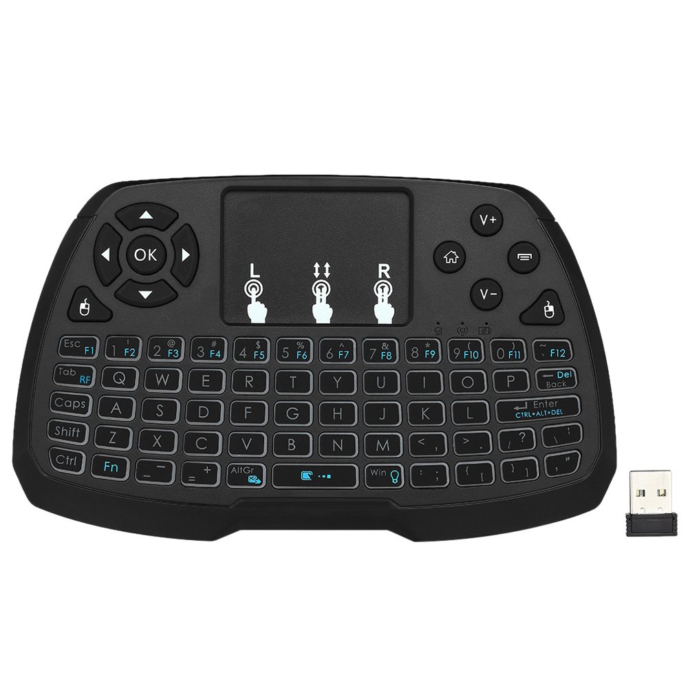 Docooler Retroiluminado 2.4GHz Teclado Multifuncional Inalámbrico Touchpad Ratón