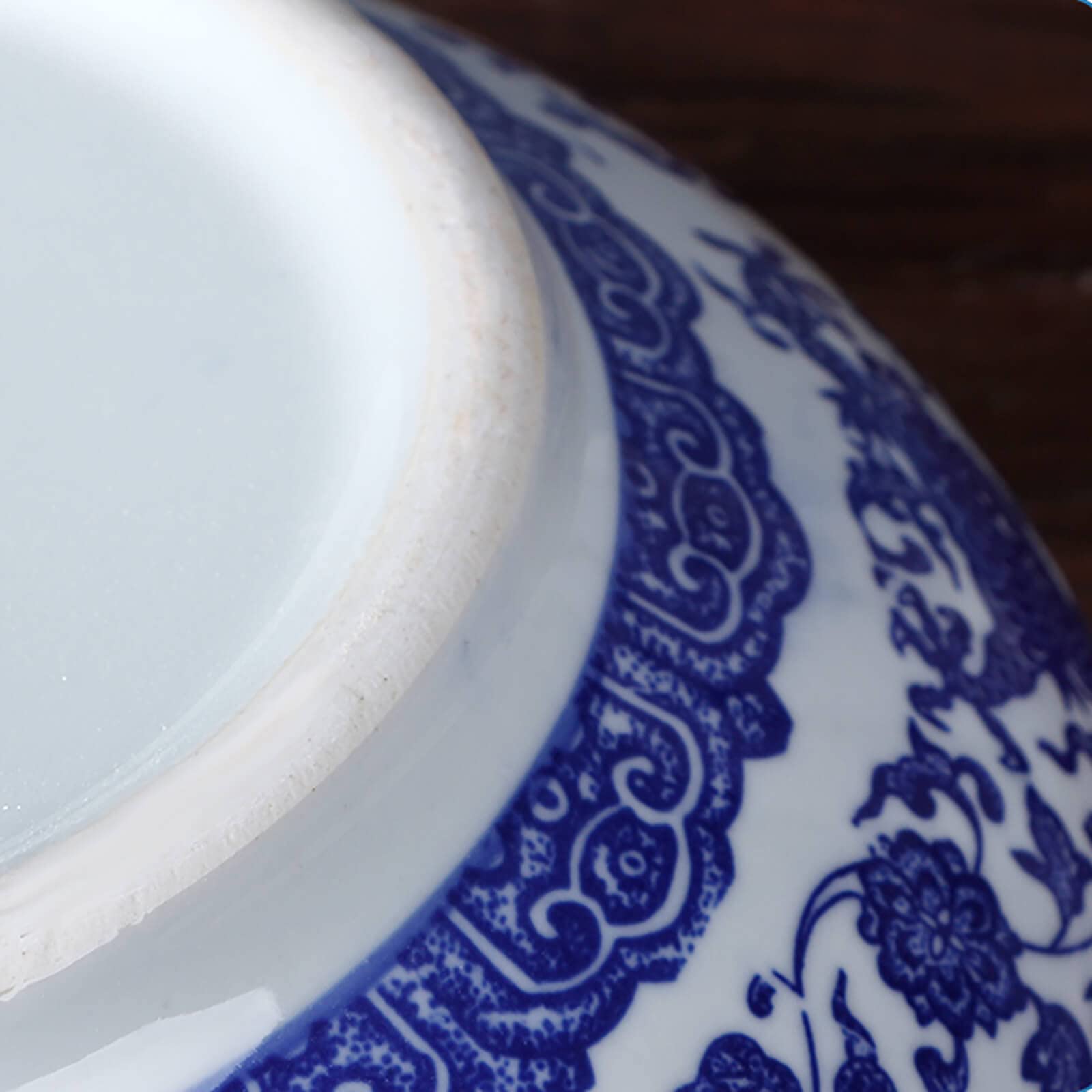 Umywalka orientalna z motywem niebiesko-białej porcelany, duże miski do serwowania, miski na sałatki, miski na owoce/749