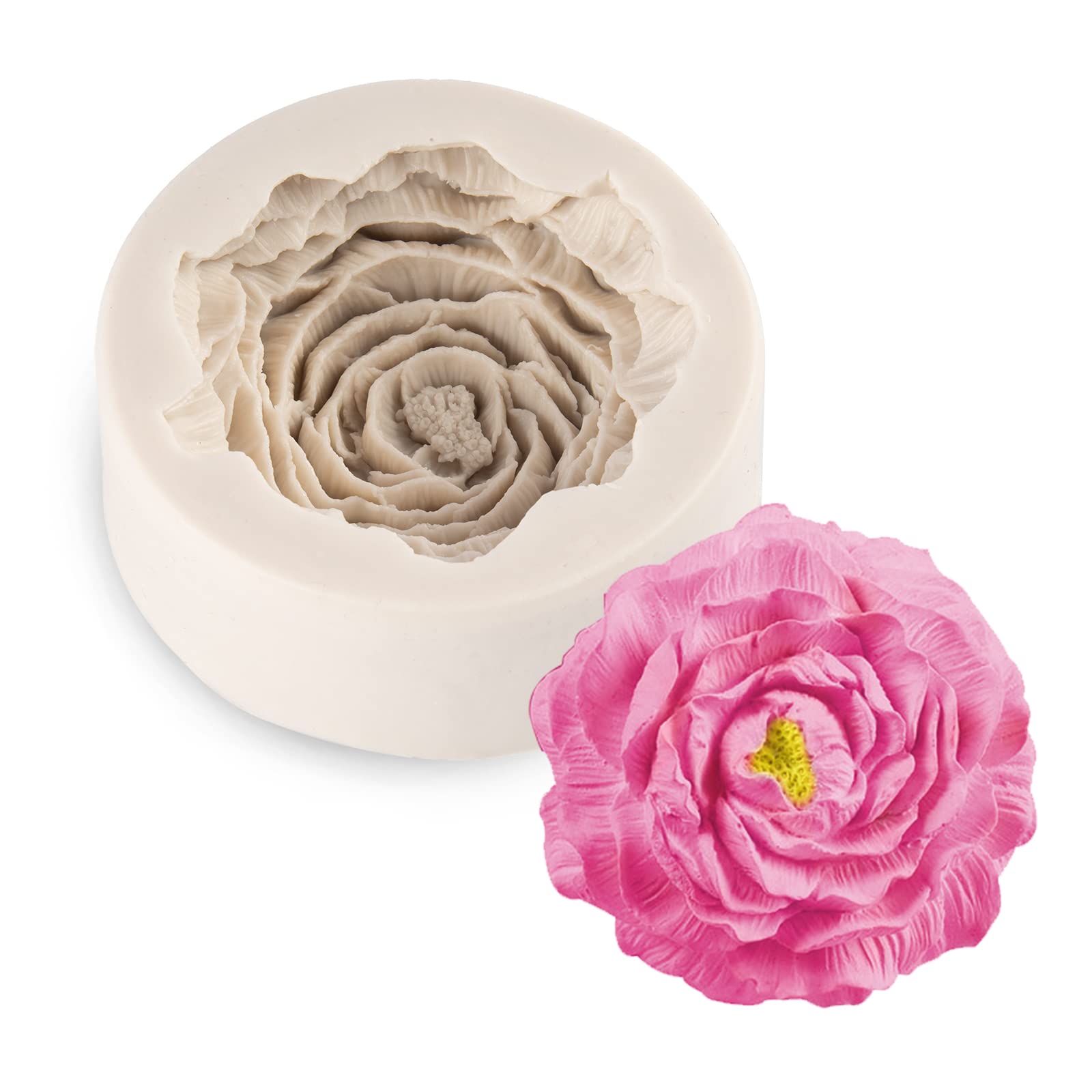 2 Stück Pfingstrose Silikonformen - Lebensmittelqualität Für Kerzen & Seifen