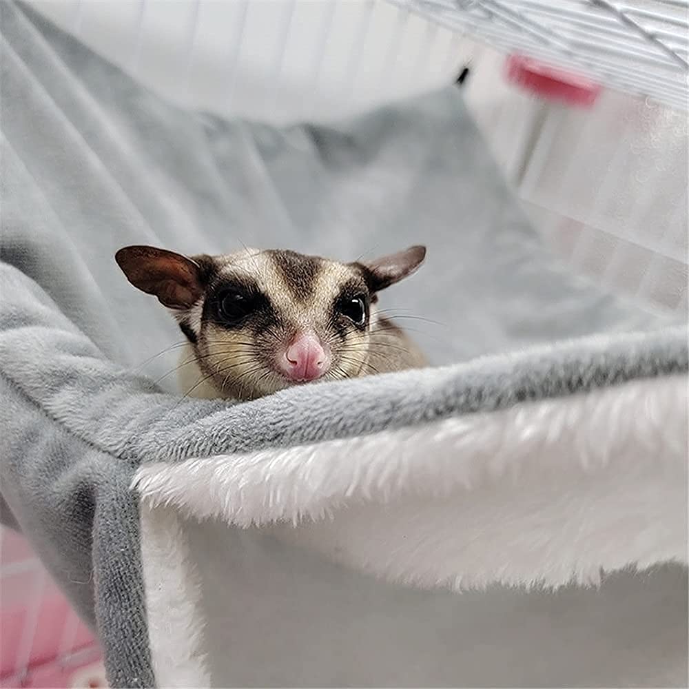 Nido de Loro Nidos de Pájaros Hamaca de Aves Saco de Dormir cálido de Doble Espesor, Jaula Colgante para Nido, casa, Ardilla, hurón, Conejo, Cama para Mascotas, Hamaca de Felpa para hámster