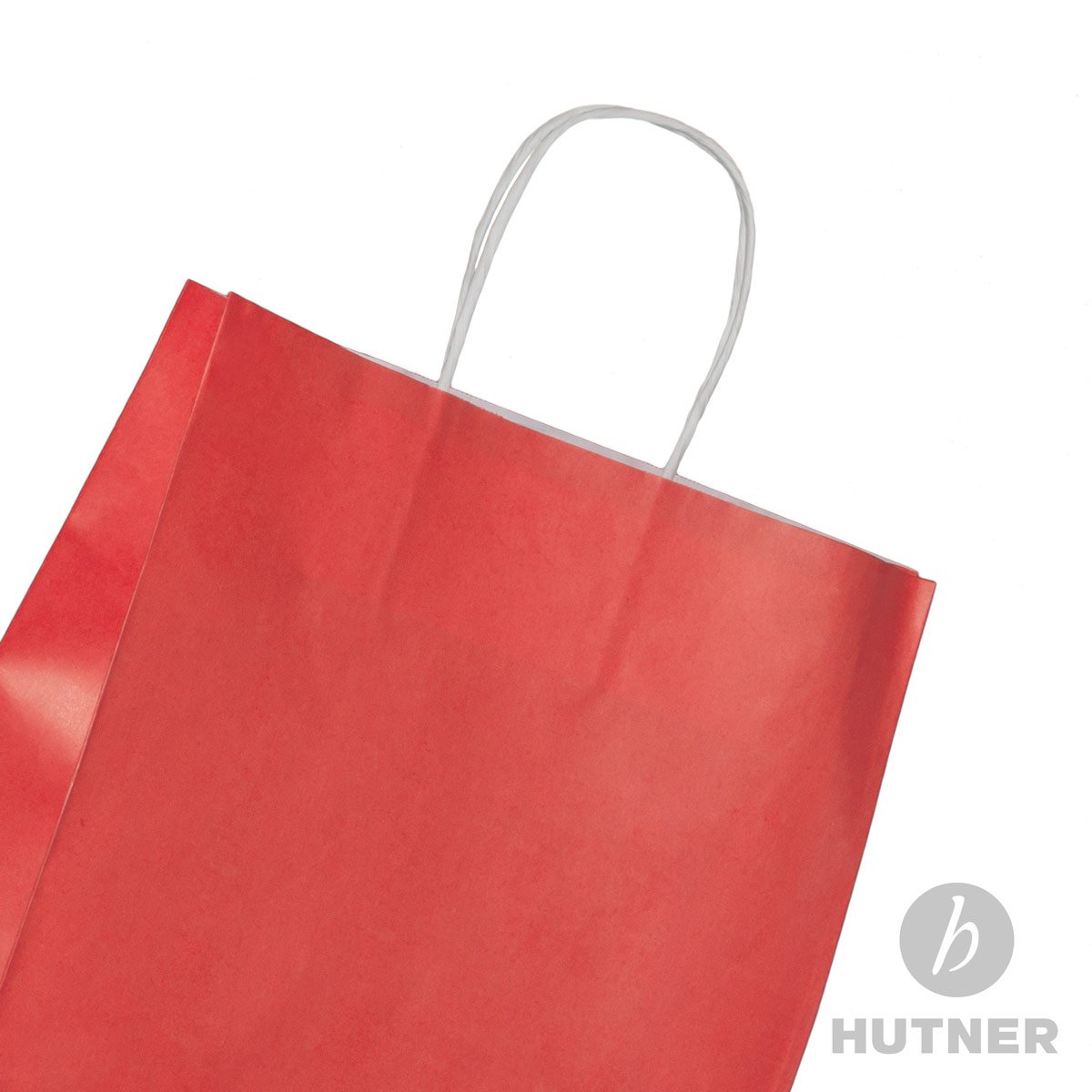 Papiertüten rot mit Kordel-Henkel I 250 Stk. 22+10x28cm I Papiertragetasche für Einzelhandel, Weihnachten, Mitbringsel, TO-GO I Geschenktüten aus Kraftpapier I HUTNER