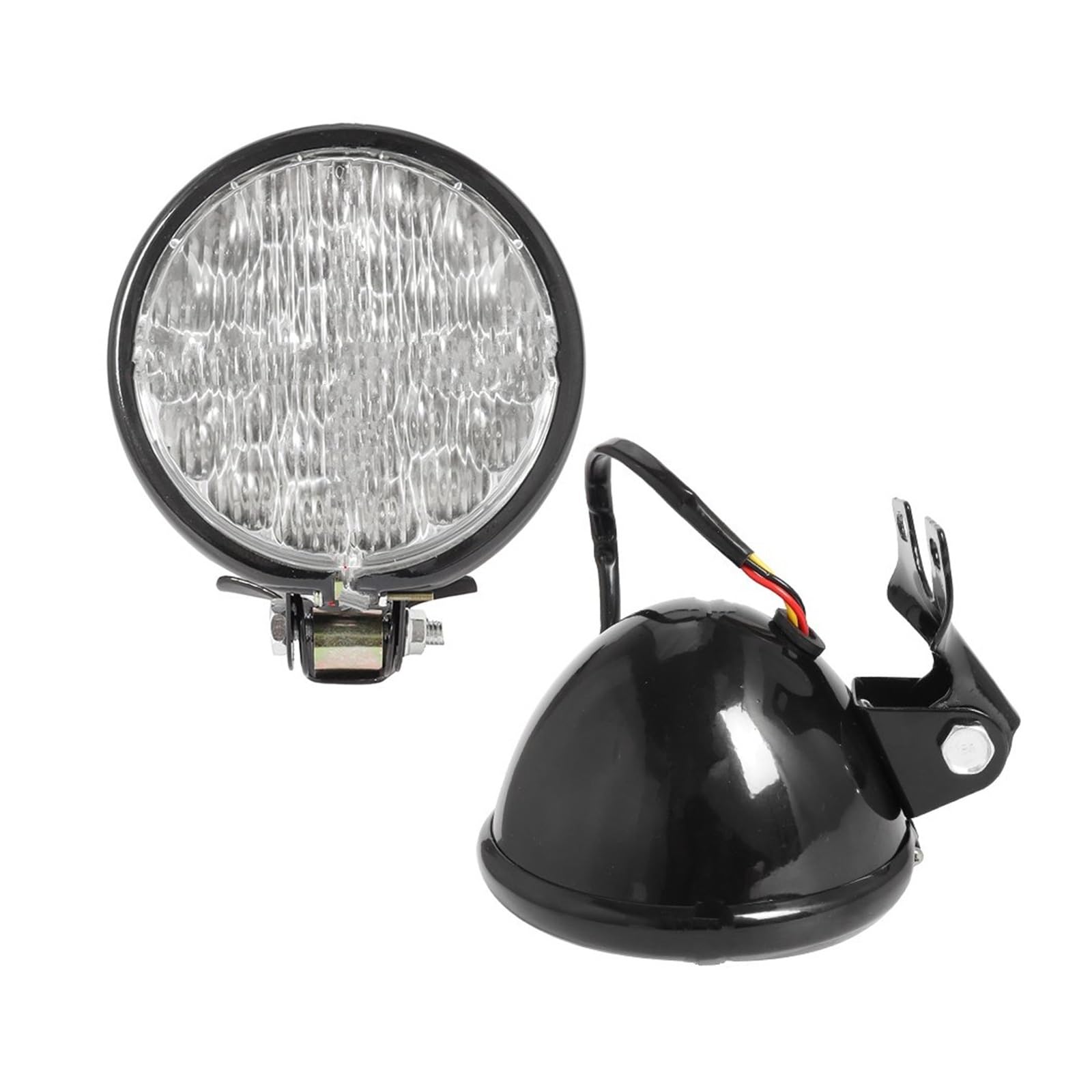 Proyector Moto Faros Delanteros Faro Delantero LED Universal De 35 W para Motocicleta Retro 12 V CC Redondo para Scooter Luces Delanteras Vintage
