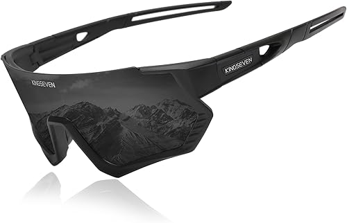 Miniatura 9 de KINGSEVEN Gafas de sol polarizadas de ciclismo para hombre, gafas de sol deportivas MTB gafas de bicicleta UV400 protección LS910 Negro