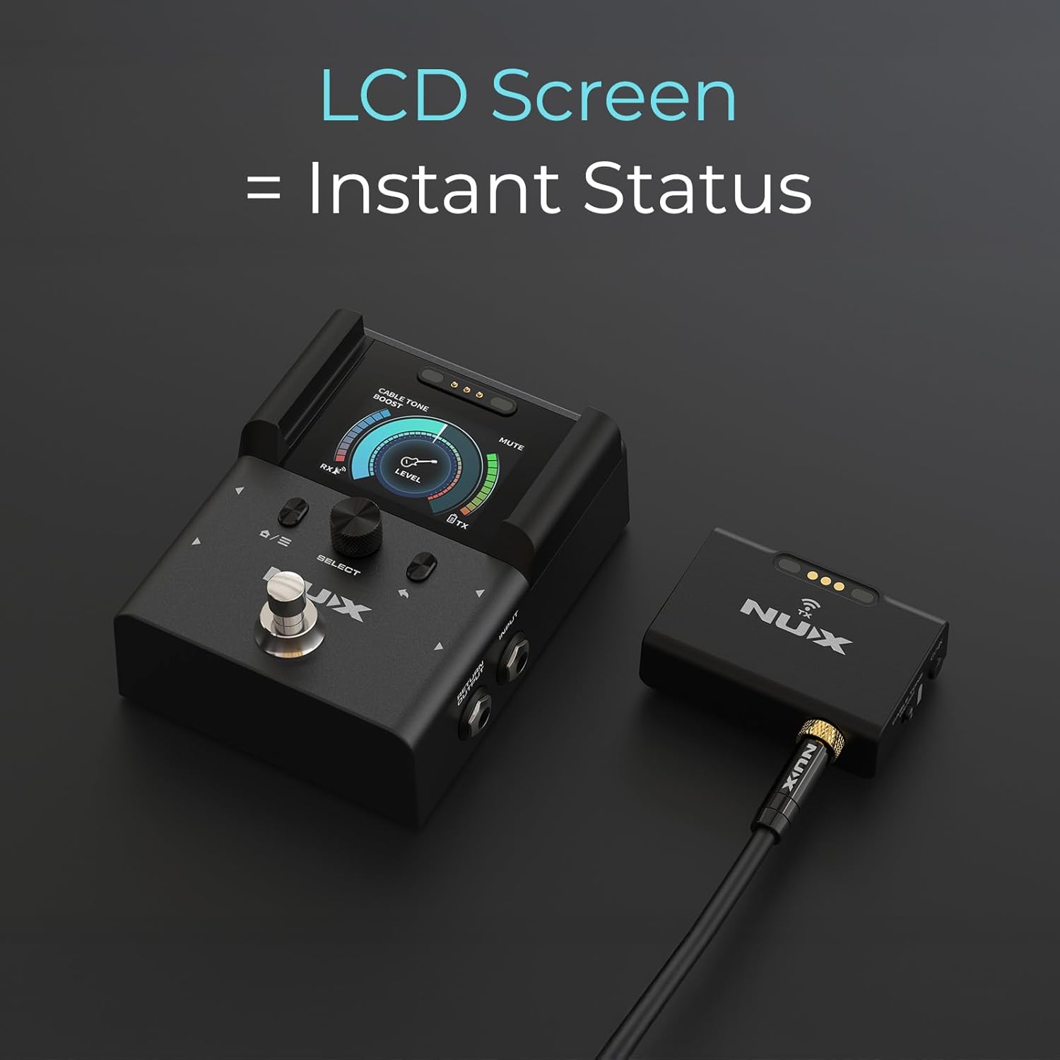 NUX B-8 2.4GHz Wireless System for Guitar, Bass, Various Instruments with Electronic Pickups, Built in Booster/Tuner, 6-Level Stability, Intelligent Frequency Hopping