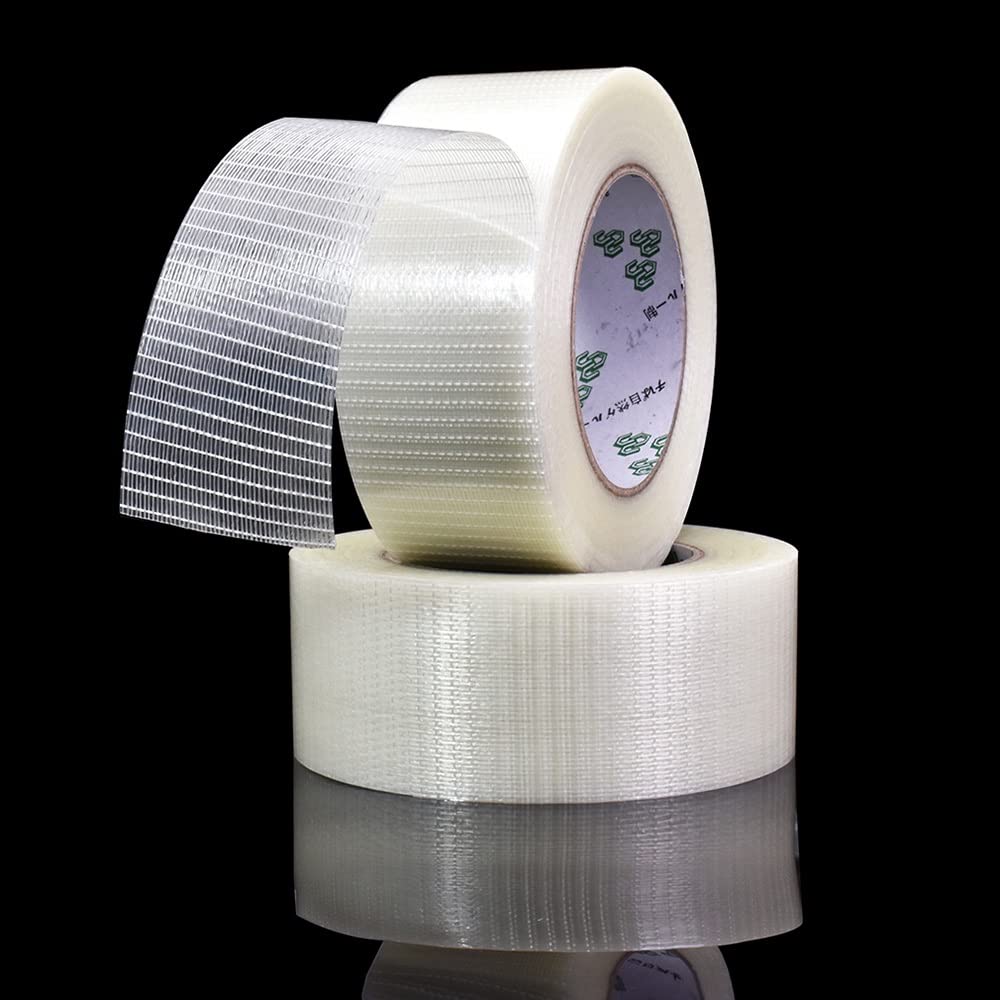Cinta de una Cara Cinta de Fibra de Malla de Alta viscosidad, Malla Fuerte, Cinta de una Cara Resistente al Desgaste, Fibra de Vidrio, Cinta Reforzada, 25 M(40mm)
